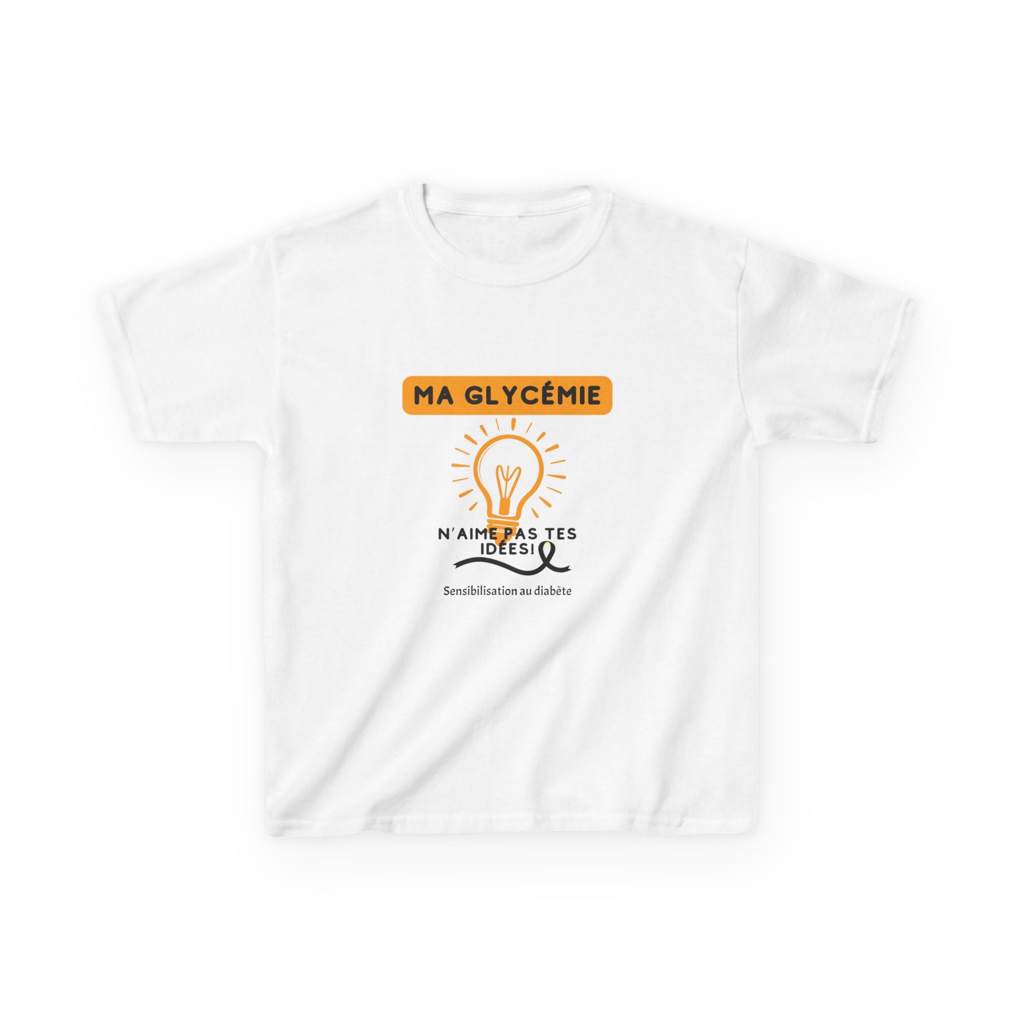 The Diabuddies Store My Blood Sugar Doesn't Agree (French) - Kids Tee My Blood Sugar Doesn't Agree (French) - Kids Tee: A humorous tee for the little warrior in your life. This "Ma glycémie n'aime pas tes idées" Kids' French Tee is a fun and relatable way