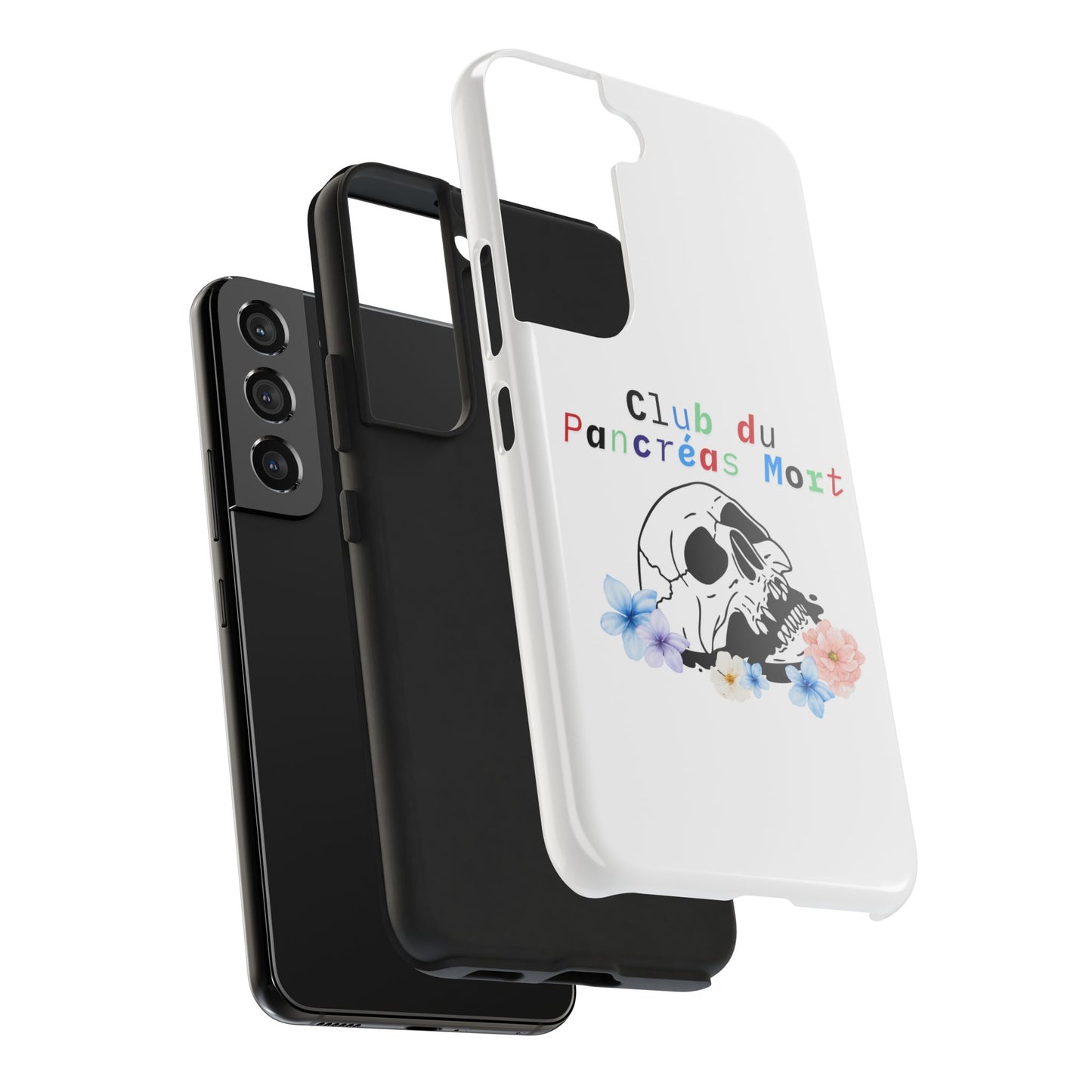 Skull & Flowers, Dead Pancreas Club (French) - Phone Cases The Diabuddies Store Mobile Phone Cases $18.23