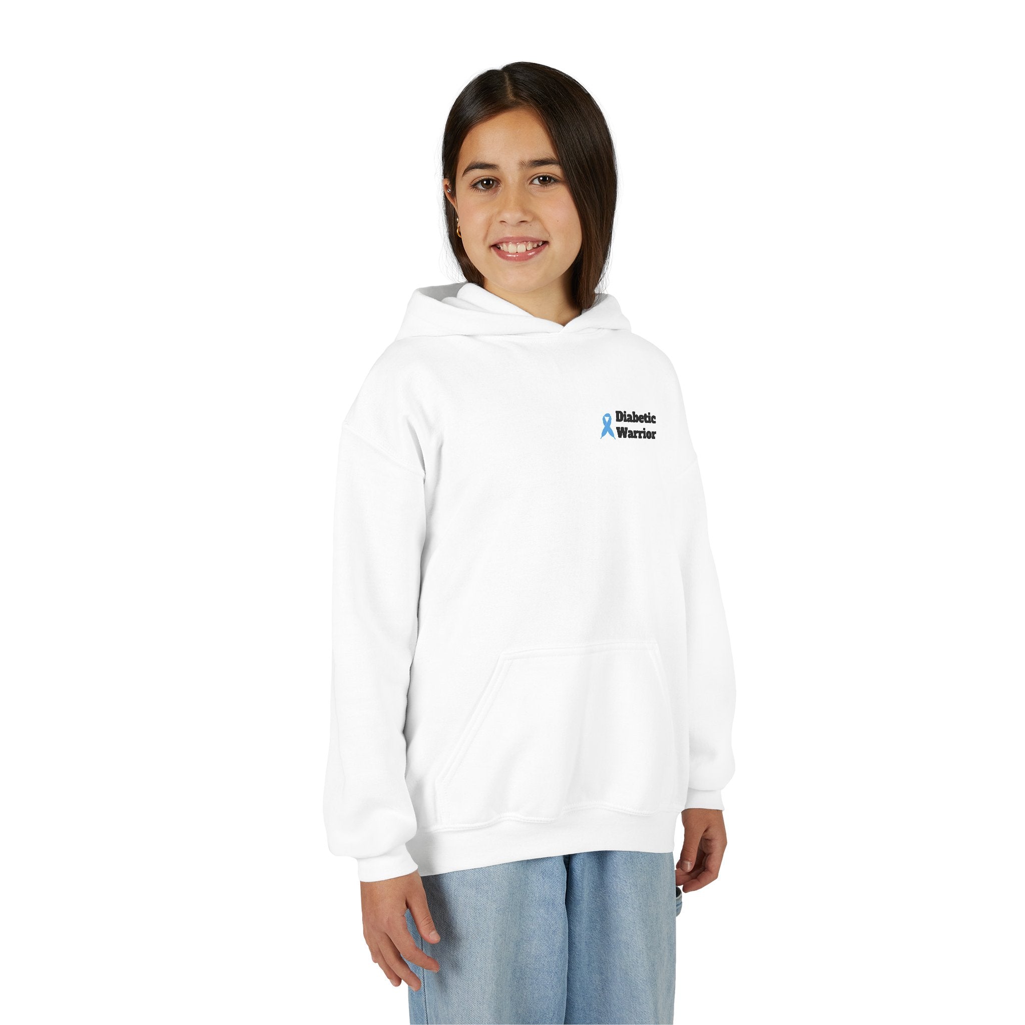 The Diabuddies Store Never Give Up! - Youth Hoodie A powerful statement for the young warriors of the diabetes community. This super soft, comfortable hoodie is the perfect way to share a message of strength, resilience, and hope. Hoodies Kids clothes Awa