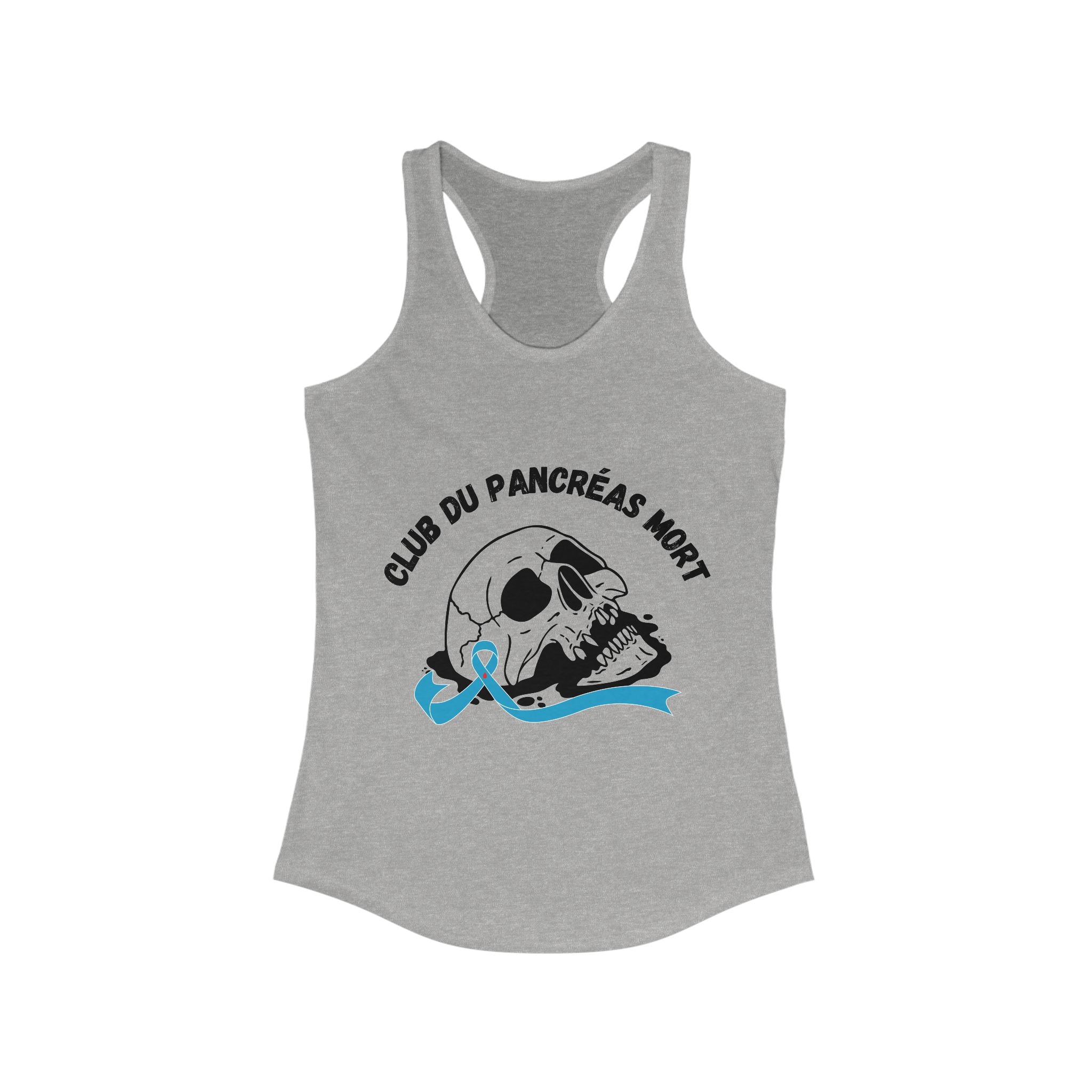 Skull & Blue Ribbon Dead Pancreas Club (French) Tank The Diabuddies Store Tank Tops $19.96