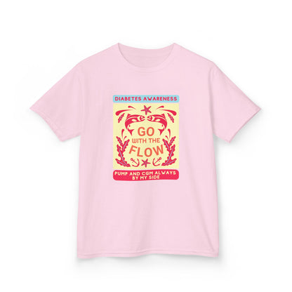The Diabuddies Store Go with the Flow - Kids Tee Go with the Flow - Kids Tee: Embrace your journey with confidence in our vibrant "Go with the Flow" kids Tee. Engineered for those who live with a pump and CGM, this tank ensures your devices are always wit