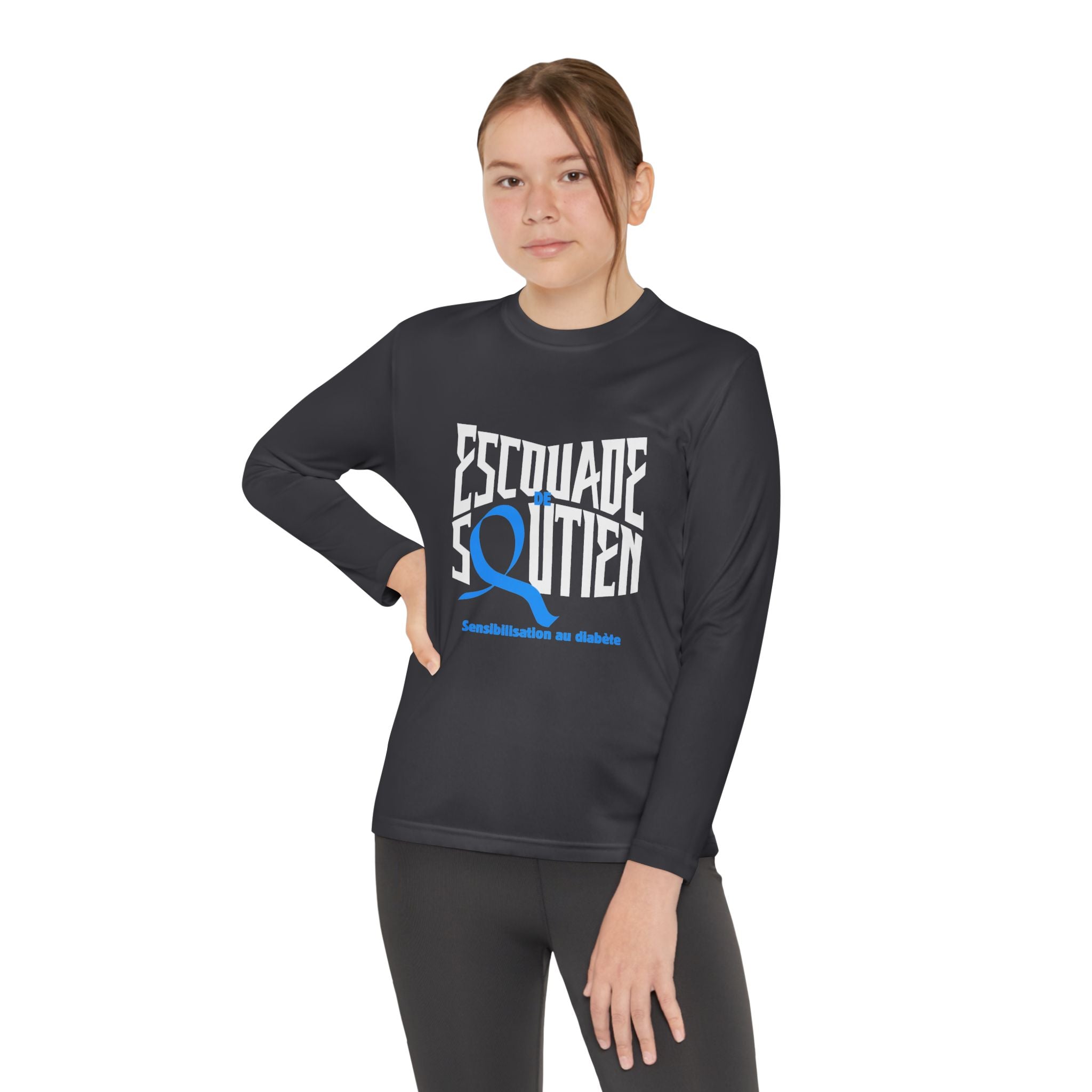 The Diabuddies Store Diabetes Support Squad (French) - Long-sleeved Youth Tee Diabetes Support Squad (French) - Long-sleeved Youth Tee: Unite against diabetes with the Diabetes Support Squad Kids' Tee! This super-soft long-sleeved Tee is perfect for littl