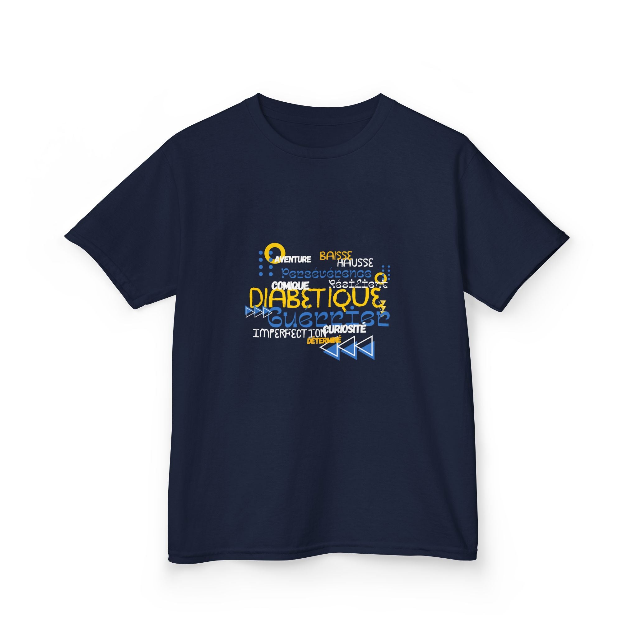 The Diabuddies Store Uplifted & Unleashed (French) - Kids Tee Uplifted & Unleashed (French) - Kids Tee: Embrace your strength, defy the odds. The "Uplifted & Unleashed" Kids Tee is more than just a Tee; it's a vibrant testament to the diabetic warrior wit
