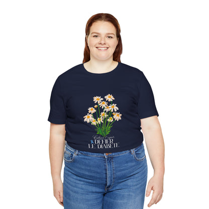 The Diabuddies Store Cultivating Hope, Defying Diabetes (French) - Unisex Tee Cultivating Hope, Defying Diabetes (French) - Unisex Tee: Wear your message of strength! Our "Cultivé l'espoir, Défié le diabète" Unisex Tee is more than just a comfortable shir