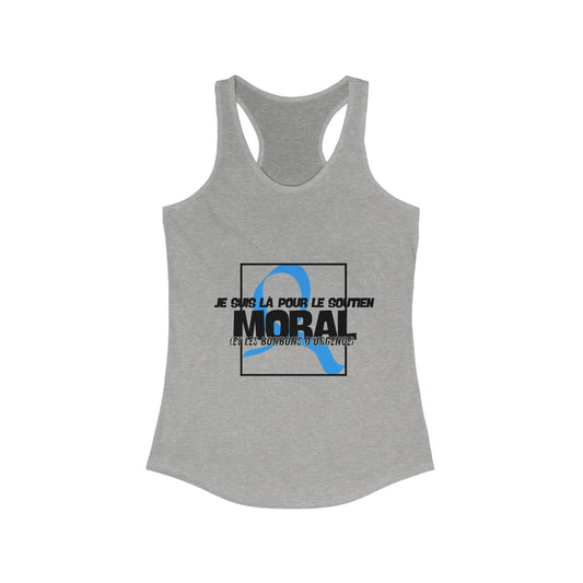 The Diabuddies Store Moral Support and Emergency Candy (French) - Racerback Tank Moral Support and Emergency Candy (French) - Racerback Tank: Being a friend to someone with diabetes means being ready for anything – from offering a listening ear to, well,