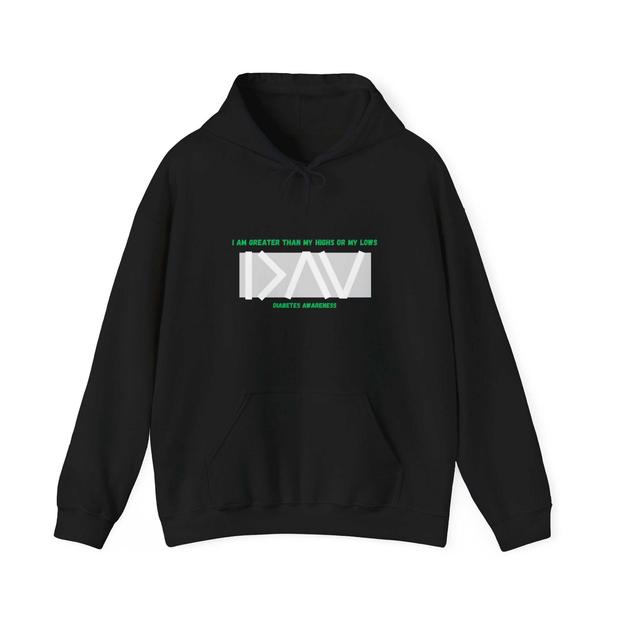 The Diabuddies Store Greater Than (Grey & Green) - Unisex Hoodie Greater Than (Grey & Green) - Unisex Hoodie: You are always greater than your challenges. Our Hoodie, featuring a stylish grey with vibrant green accents, is more than just comfortable appar
