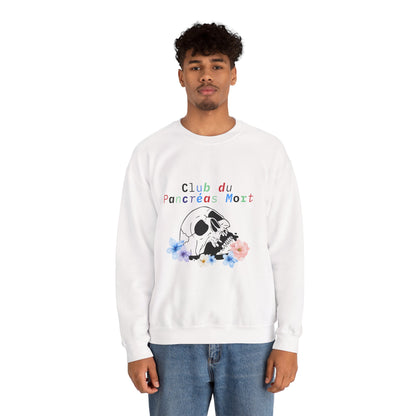 Skull & Flowers Dead Pancreas Club-French Unisex Sweatshirt The Diabuddies Store Sweatshirts $35.70