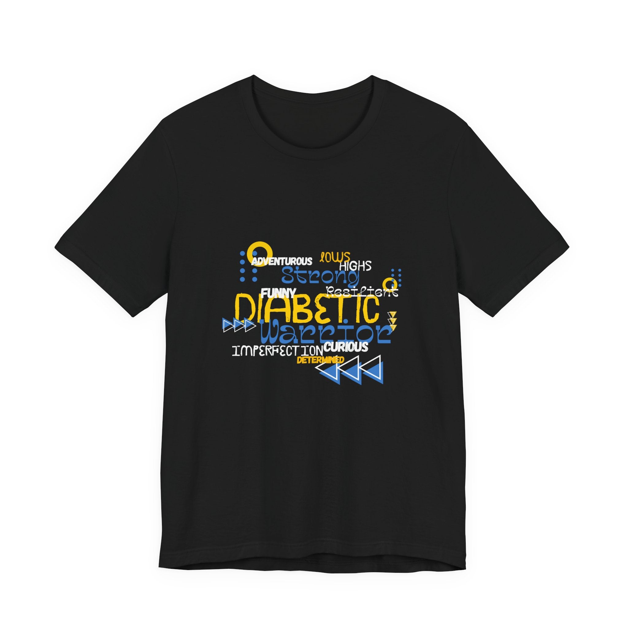 The Diabuddies Store Uplifted & Unleashed - Unisex Tee Uplifted & Unleashed - Unisex Tee: Embrace your strength, defy the odds. The "Uplifted & Unleashed" tee is more than just a shirt; it's a vibrant testament to the diabetic warrior within. Adorned with