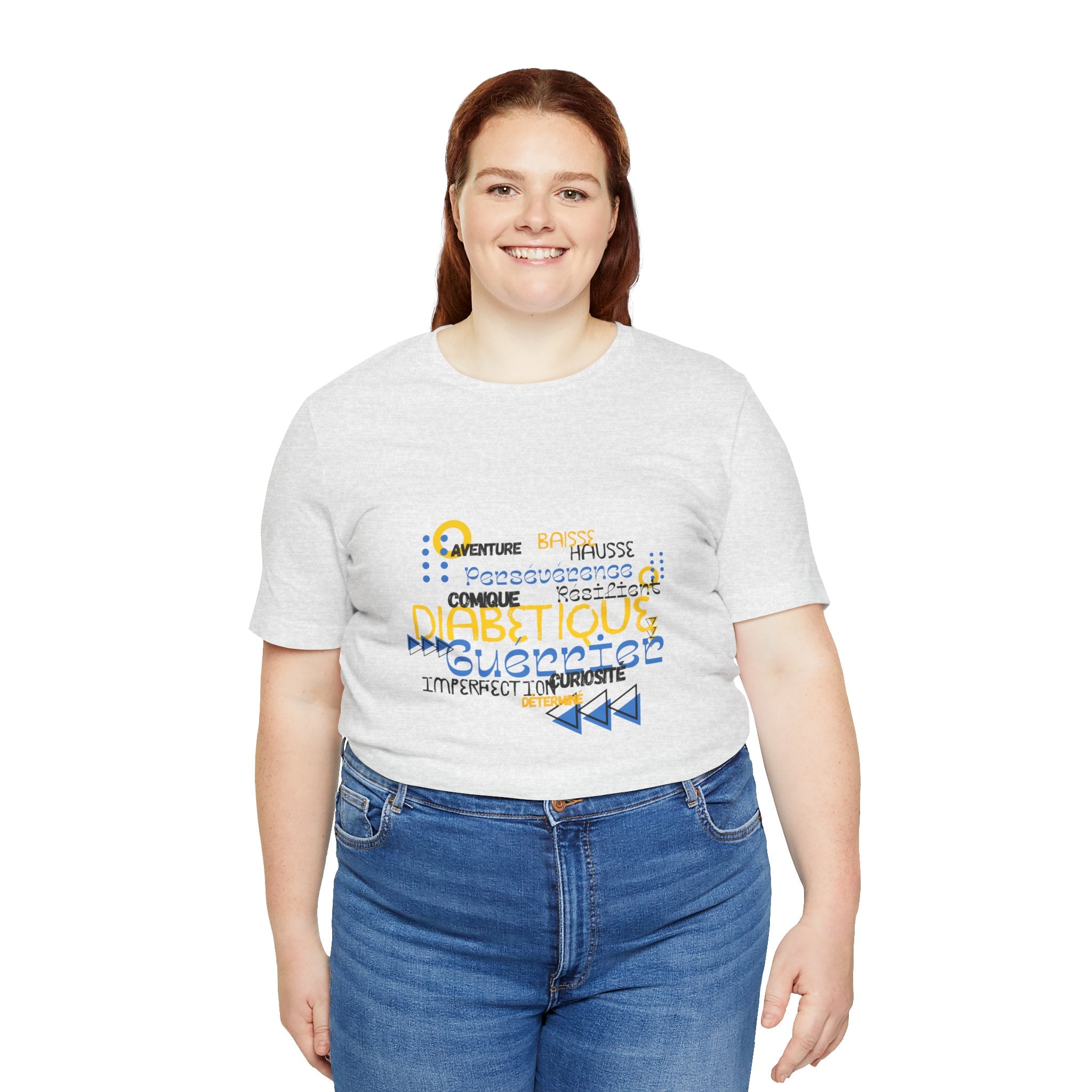 The Diabuddies Store Uplifted & Unleashed (French) - Unisex Tee Uplifted & Unleashed (French) - Unisex Tee: Embrace your strength, defy the odds. This tee is more than just a shirt; it's a vibrant testament to the diabetic warrior within. T-Shirts $22.50