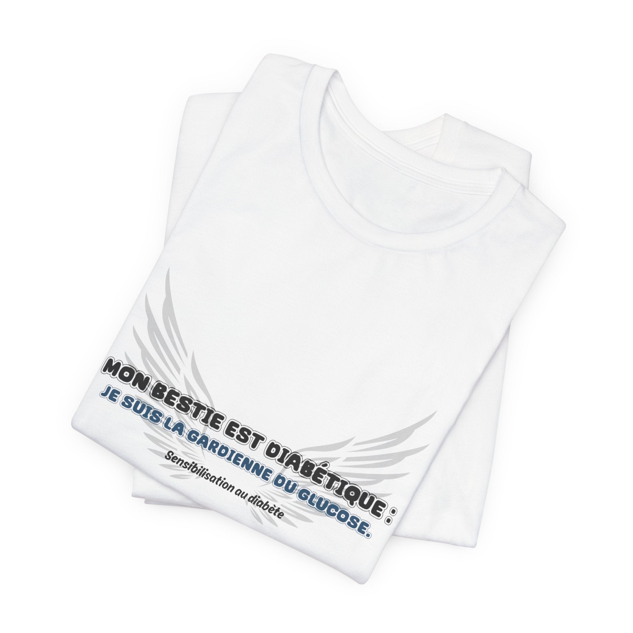 The Diabuddies Store My Bestie is Diabetic (French / Mon bestie, Guardienne) - Unisex Tee My Bestie is Diabetic (French / Mon bestie, Guardienne) - Unisex Tee: Celebrate your vital role! A proud declaration of your commitment and unique connection. T-Shir