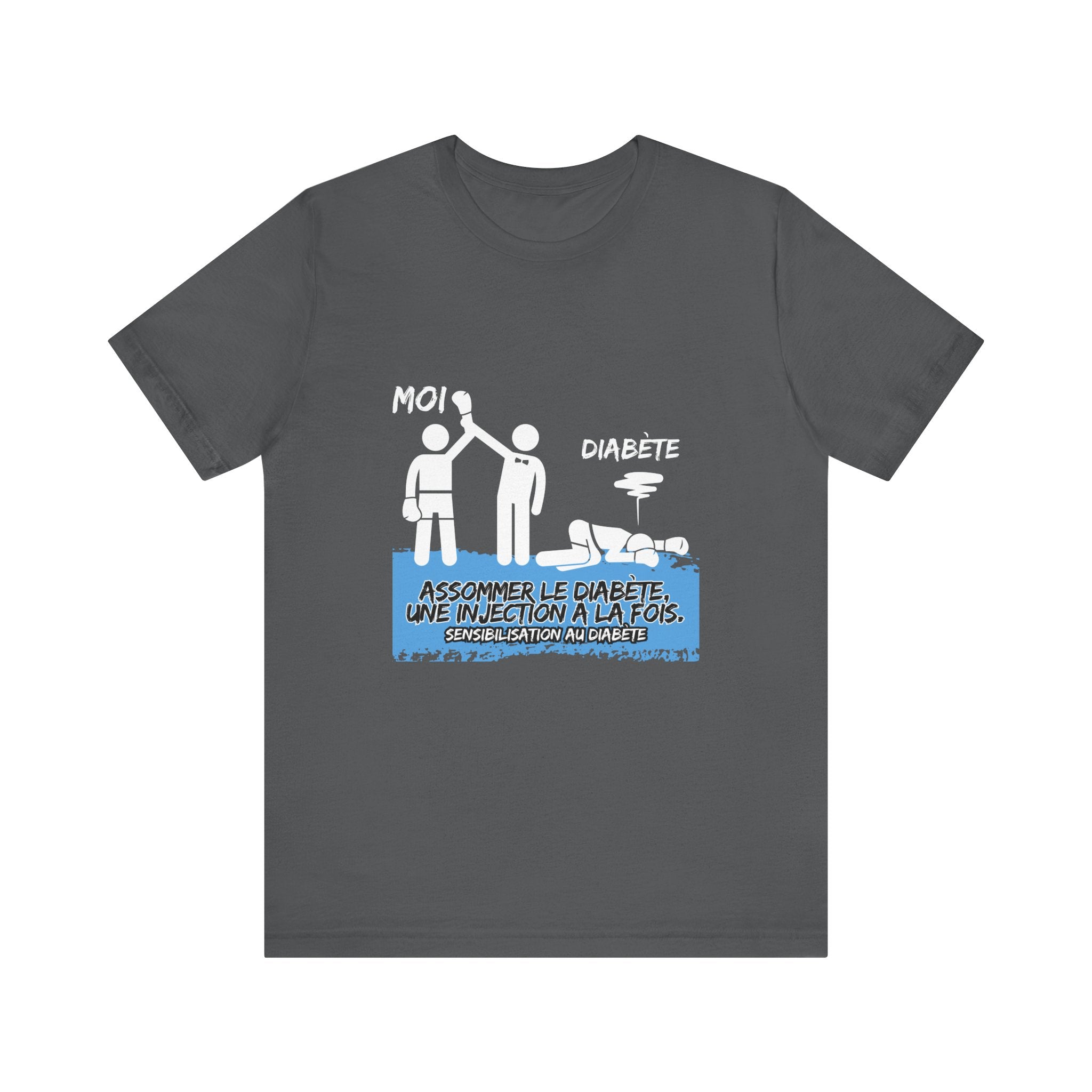 The Diabuddies Store Knocking out Diabetes (French) - Unisex Tee Knocking out Diabetes (French) - Unisex Tee: Make a bold statement with our French Unisex Tee. This funny yet powerful shirt is for the fighters, the advocates, and the champions who face di