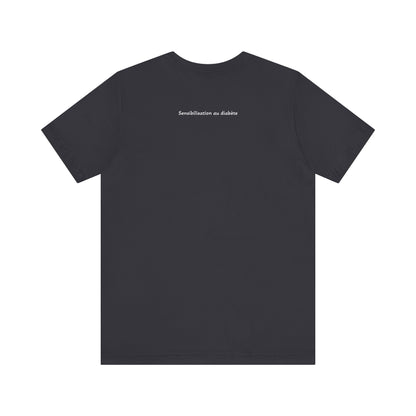 The Diabuddies Store Blossoming Strong, Living with Diabetes. (French) Unisex Tee Blossoming Strong, Living with Diabetes. (French) Unisex Tee: Wear your strength proudly! Our "S'épanouir avec force, vivre avec le diabète." Unisex Tee is a beautiful remin