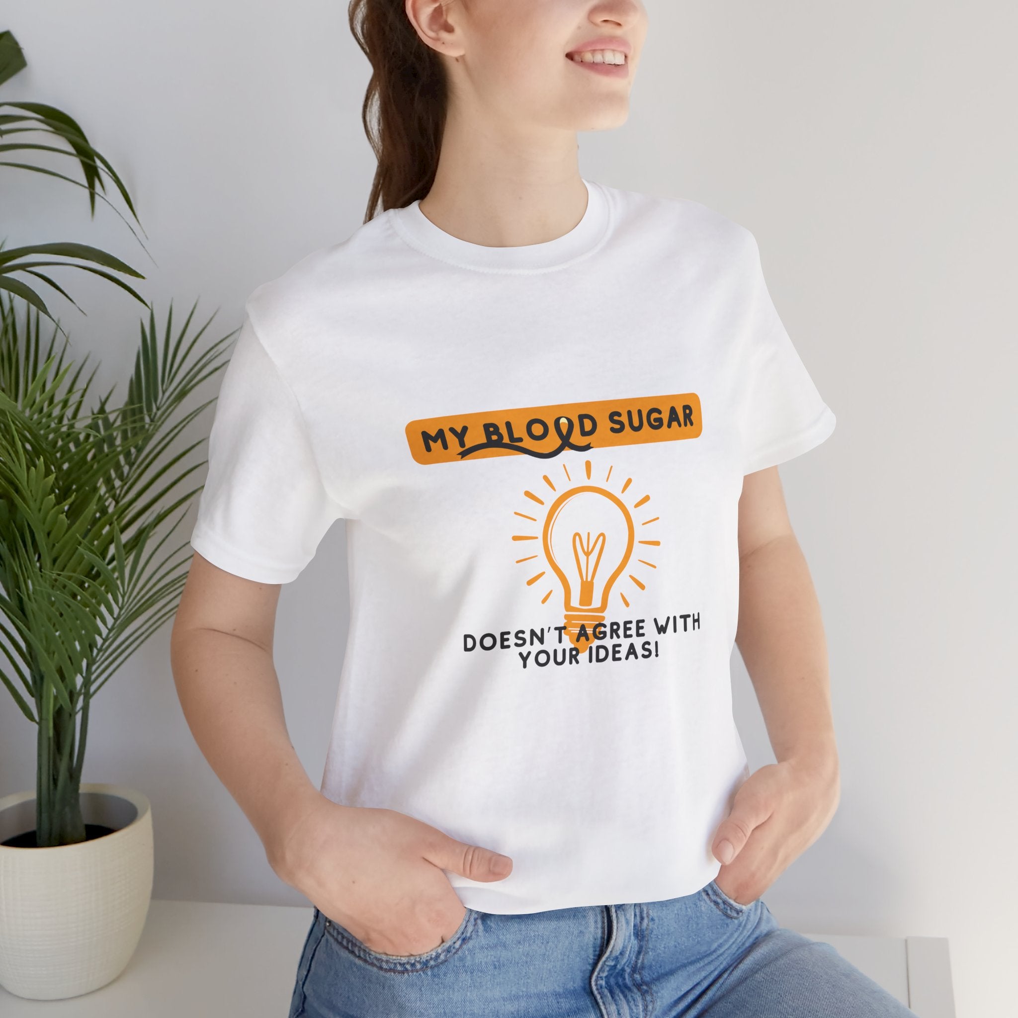 The Diabuddies Store Blood Sugar Says No - Unisex Tee Blood Sugar Says No - Unisex Tee: Some ideas are just not worth the rollercoaster! Our "Blood Sugar Says No" unisex tee is a humorous and relatable way to express the everyday realities of managing dia