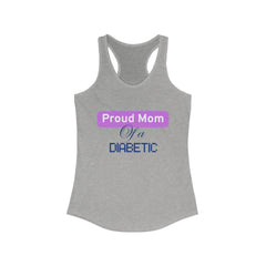 Proud Mom of Diabetic Warrior - Racerback Tank The Diabuddies Store Tank Tops $19.96