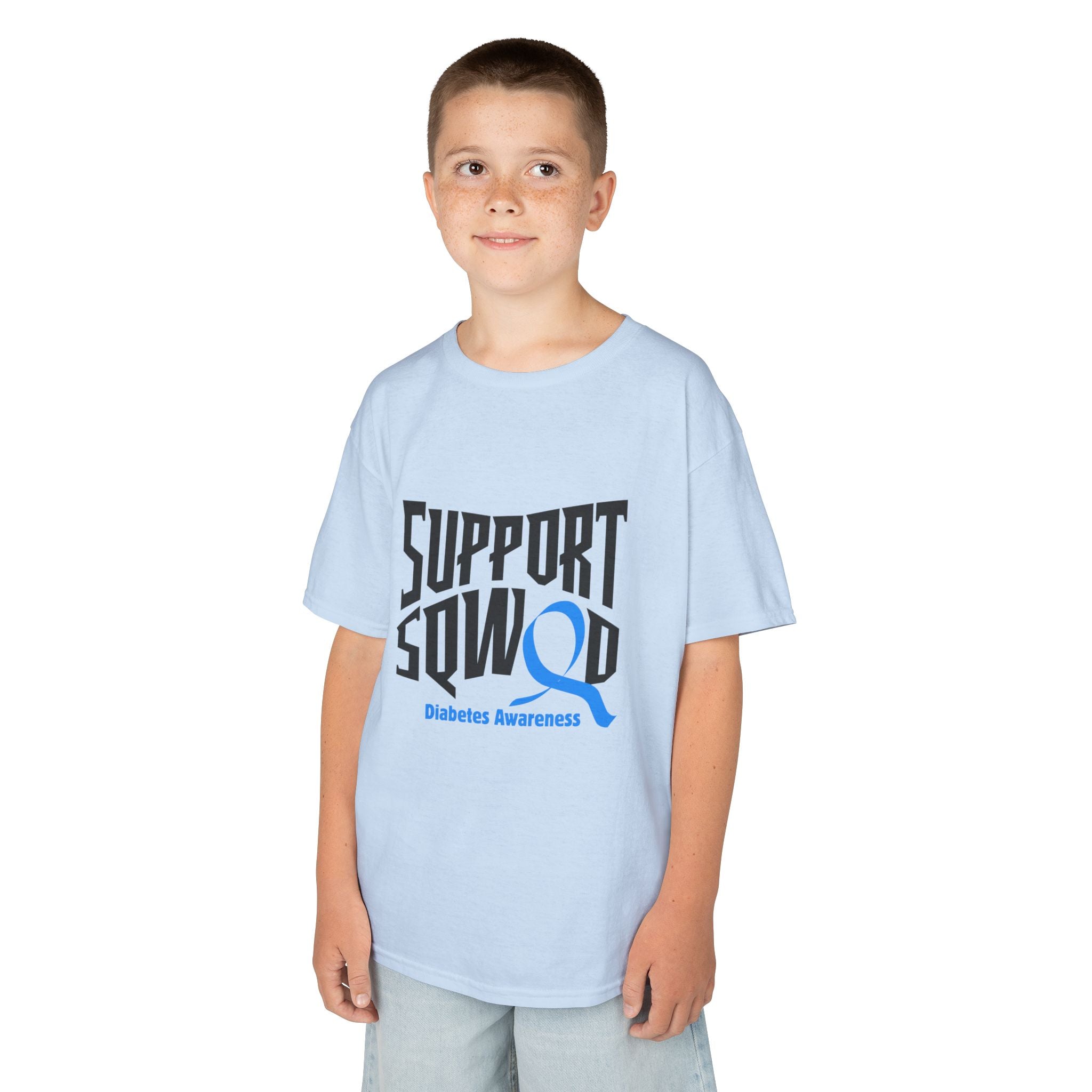 The Diabuddies Store Diabetes Support Squad - Kids Tee Diabetes Support Squad - Kids Tee: Unite against diabetes with the Diabetes Support Squad Kids' Tee! This super-soft t-shirt is perfect for little heroes showing their support for a loved one with typ