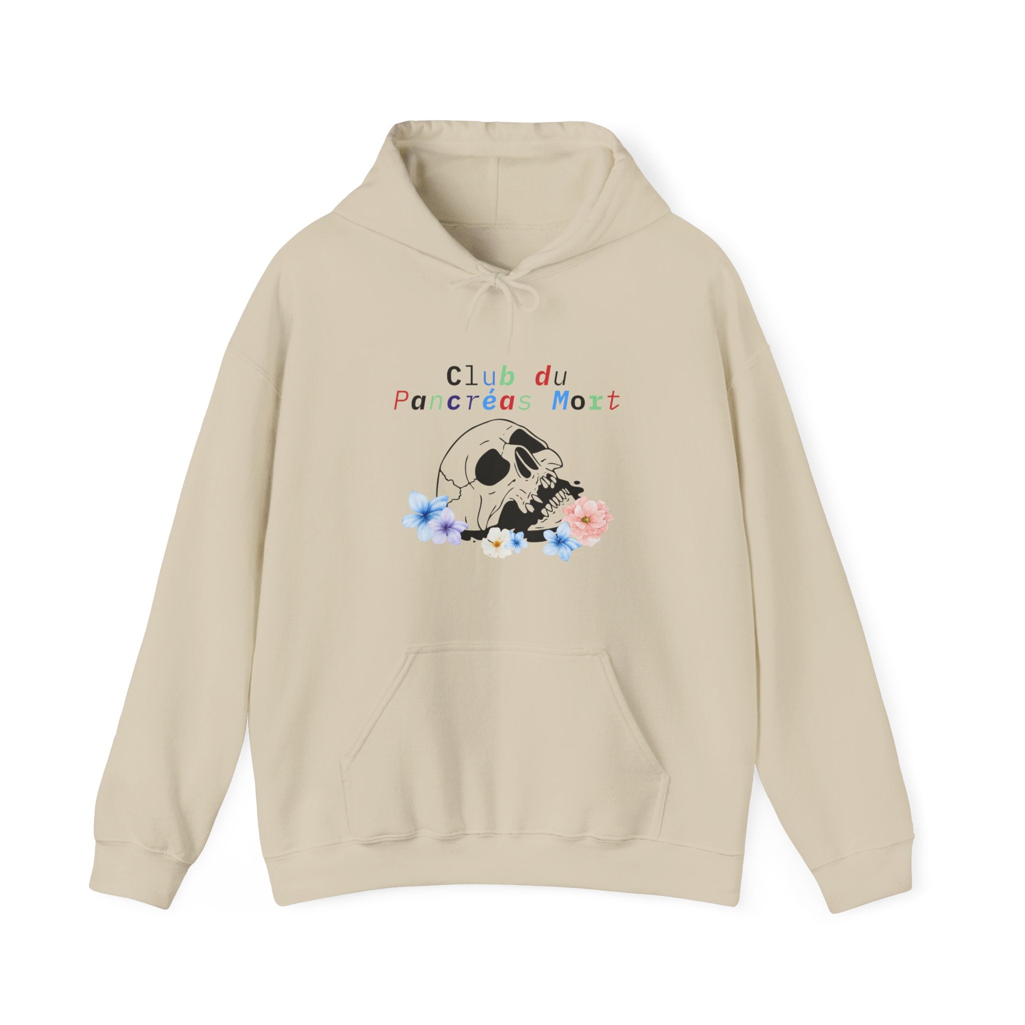 Skull & Flowers, Dead Pancreas Club (French) - Unisex Hoodie The Diabuddies Store Hoodies $32.41