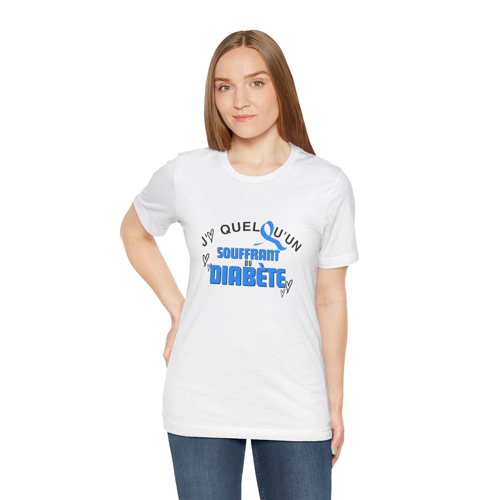 I Love Someone with Diabetes (French) - Unisex Tee The Diabuddies Store T-Shirts $22.50