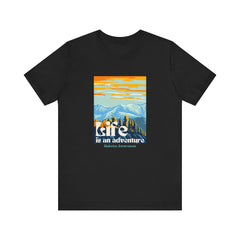 The Diabuddies Store Life is an Adventure, Mountains - Unisex Tee Life is an Adventure, Mountains - Unisex Tee: Soul in the outdoors? This tee's for you! Embrace nature's call, from peaks to trails. Your adventure starts here. T-Shirts $30.27