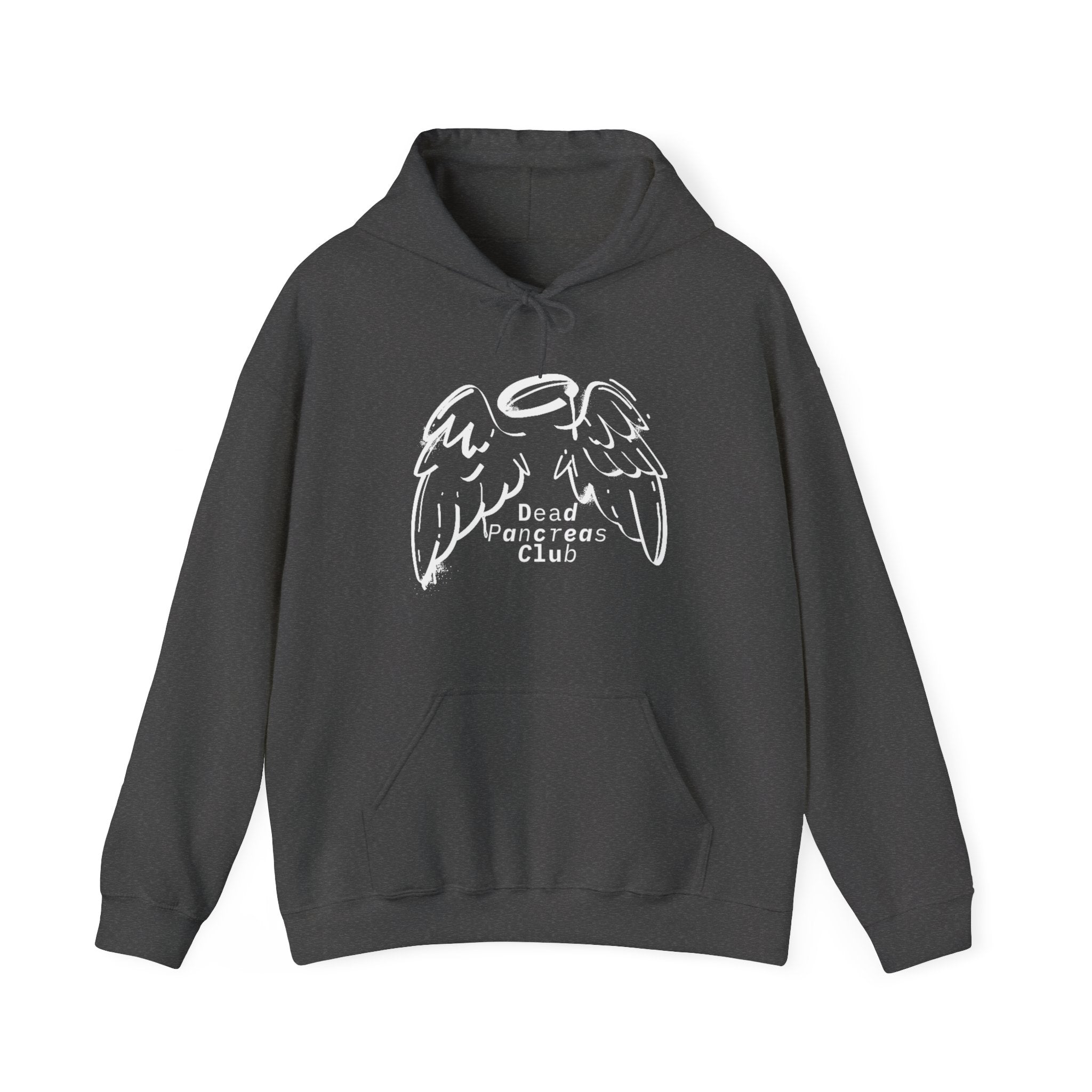 The Diabuddies Store Dead Pancreas Club (Angel Wings) - Unisex Hoodie Dead Pancreas Club (Angel Wings) - Unisex Hoodie: Join the club and wrap yourself in cozy defiance! This warm and uniquely designed hoodie offers a raw, honest, and darkly humorous take