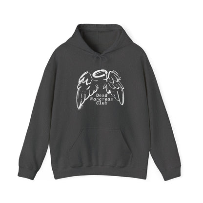 The Diabuddies Store Dead Pancreas Club (Angel Wings) - Unisex Hoodie Dead Pancreas Club (Angel Wings) - Unisex Hoodie: Join the club and wrap yourself in cozy defiance! This warm and uniquely designed hoodie offers a raw, honest, and darkly humorous take