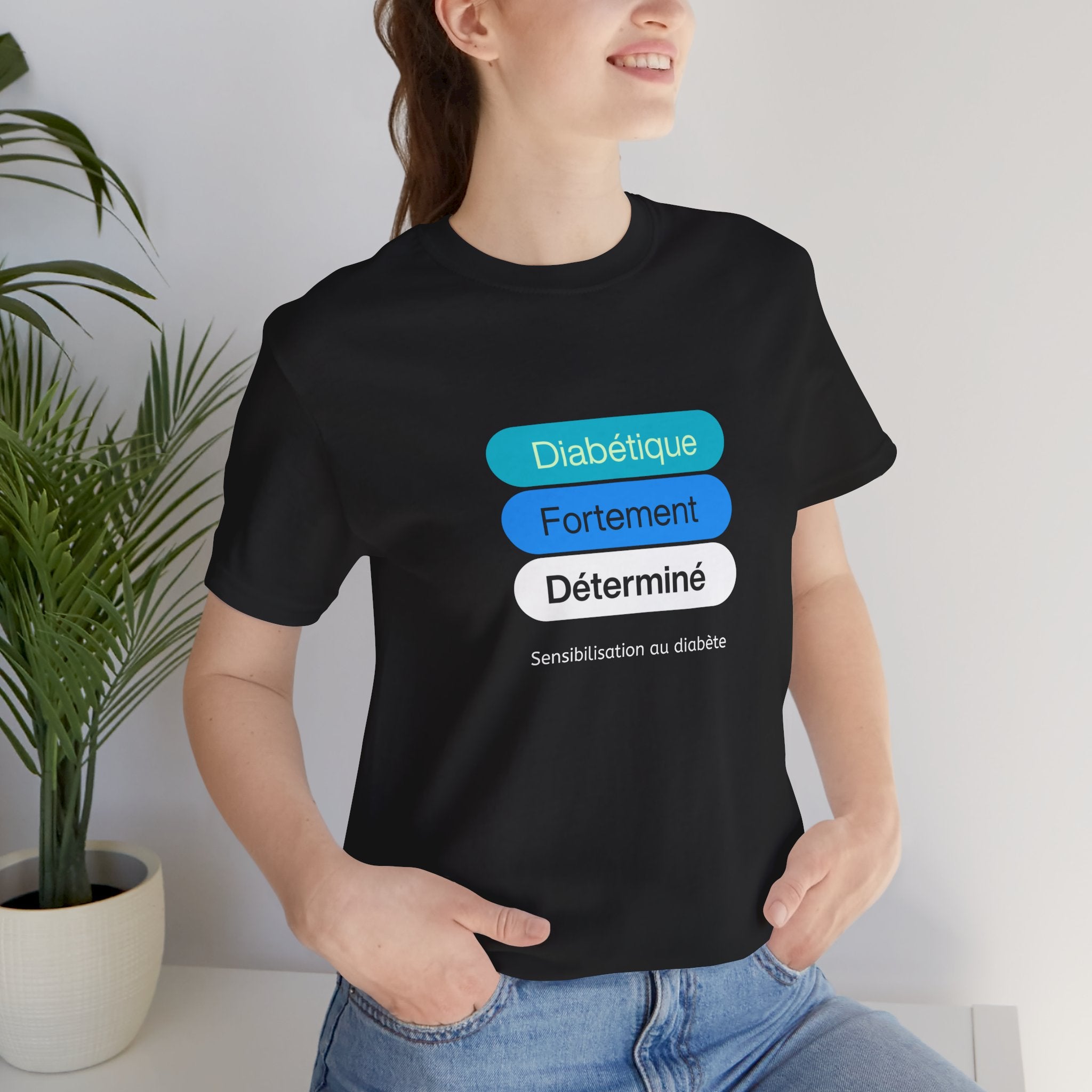 Strongly Determined Diabetic (French) - Unisex Tee The Diabuddies Store T-Shirts $22.50