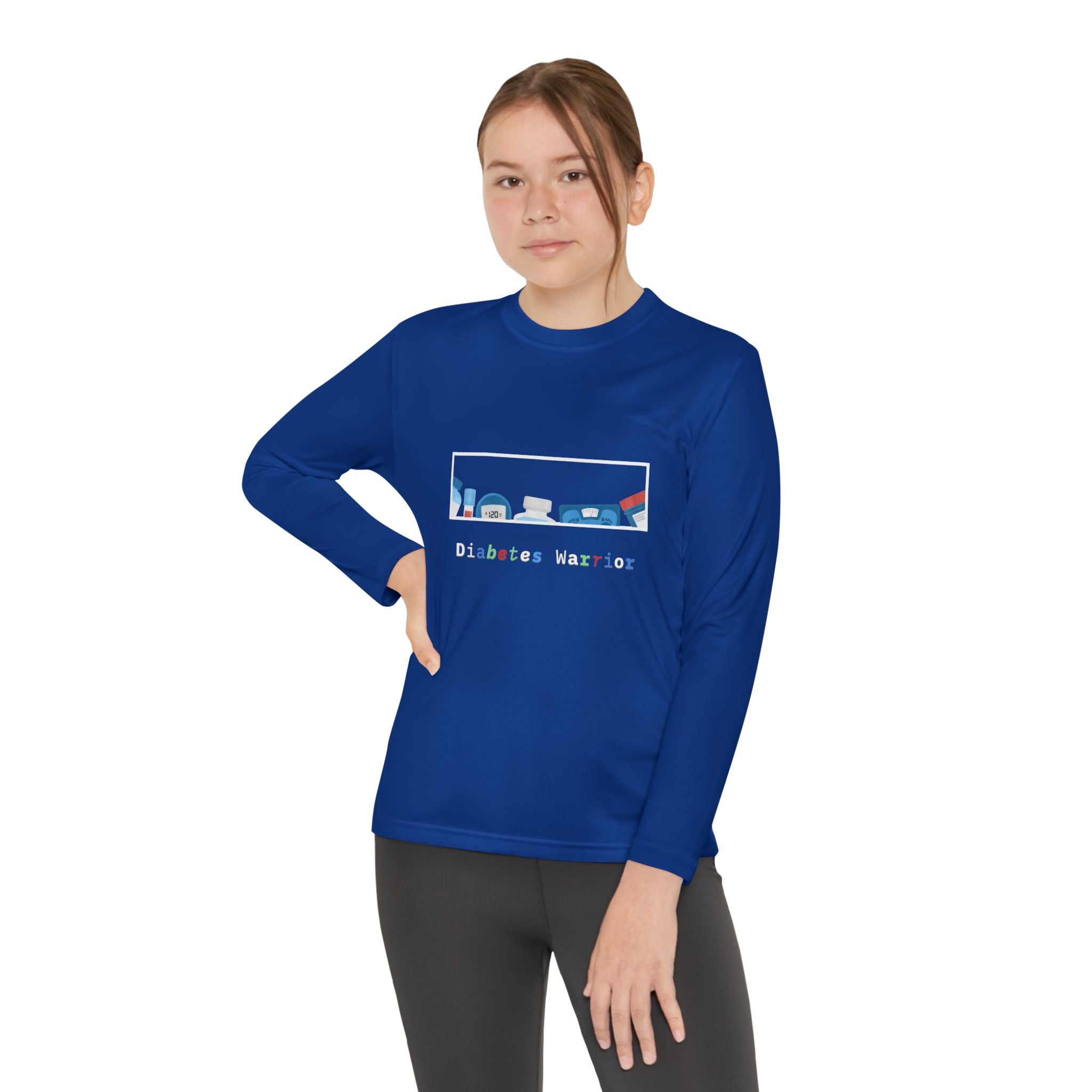 Diabetes Warrior w/supplies - Youth Longsleeve Tee The Diabuddies Store T-Shirts $23.44