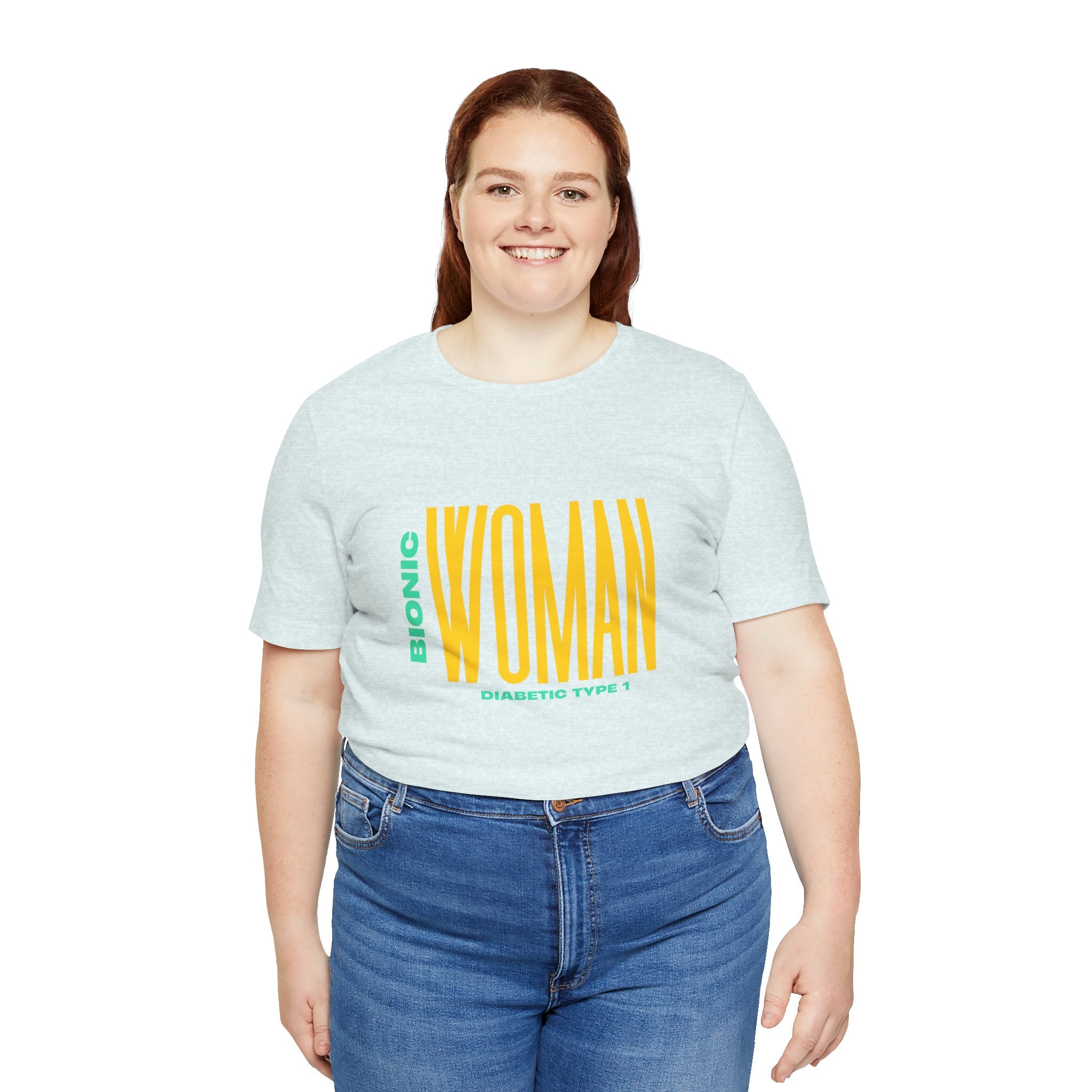 The Diabuddies Store Bionic Woman (Diabetes) - Unisex Tee Bionic Woman (Diabetes) - Unisex Tee: Unleash your inner Bionic strength! This Unisex Tee is a powerful statement of resilience, strength, and modern-day heroism for anyone living with Type 1 Diabe