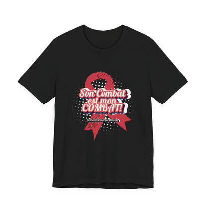 Her Fight is my Fight! (French in Pink) - Unisex Tee The Diabuddies Store T-Shirts $30.27
