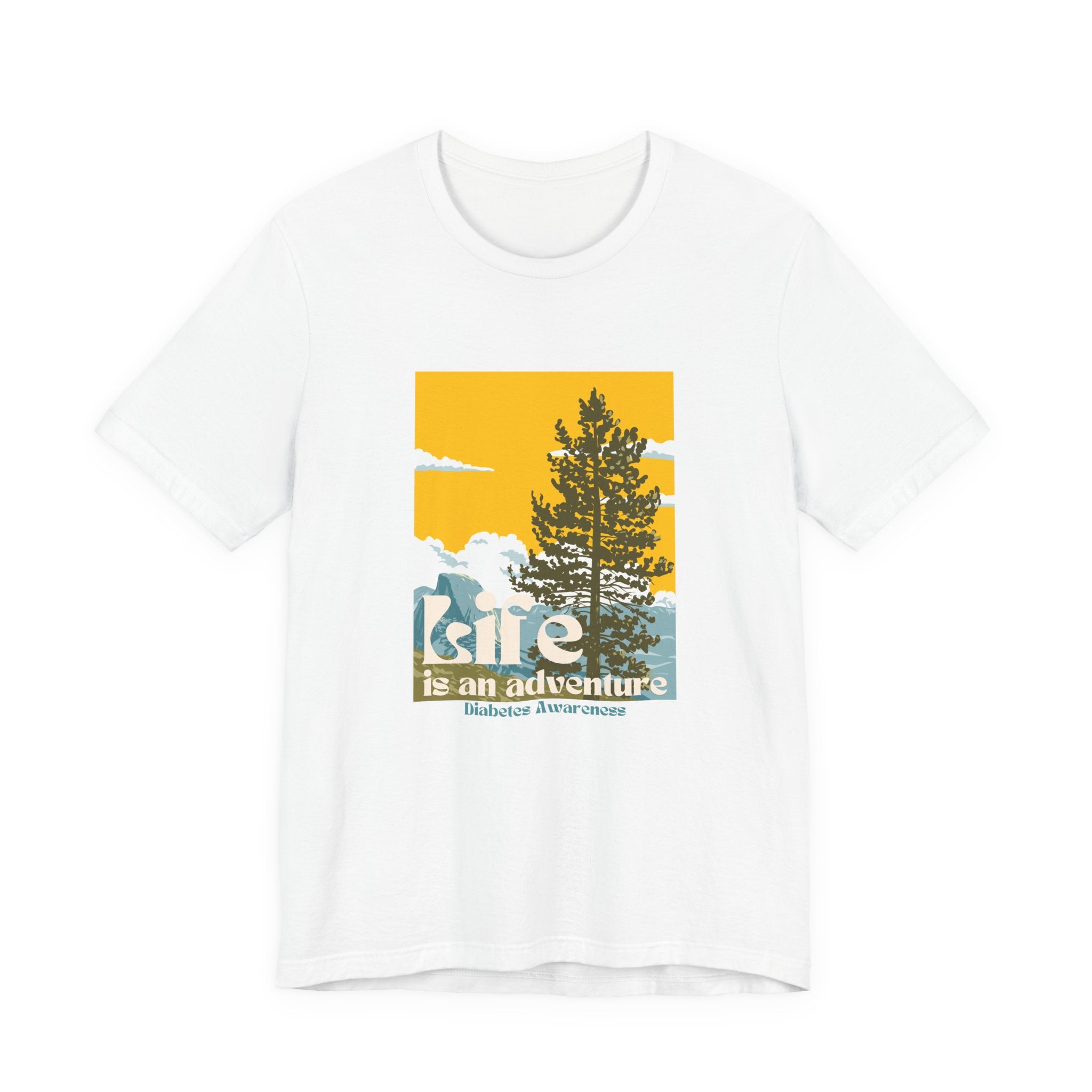 The Diabuddies Store Life is an Adventure, Nature - Unisex Tee Life is an Adventure, Nature - Unisex Tee: Embrace the call of the wild with our "Life is an adventure" Unisex Tee. This shirt is for anyone who finds their soul in the great outdoors, from mo