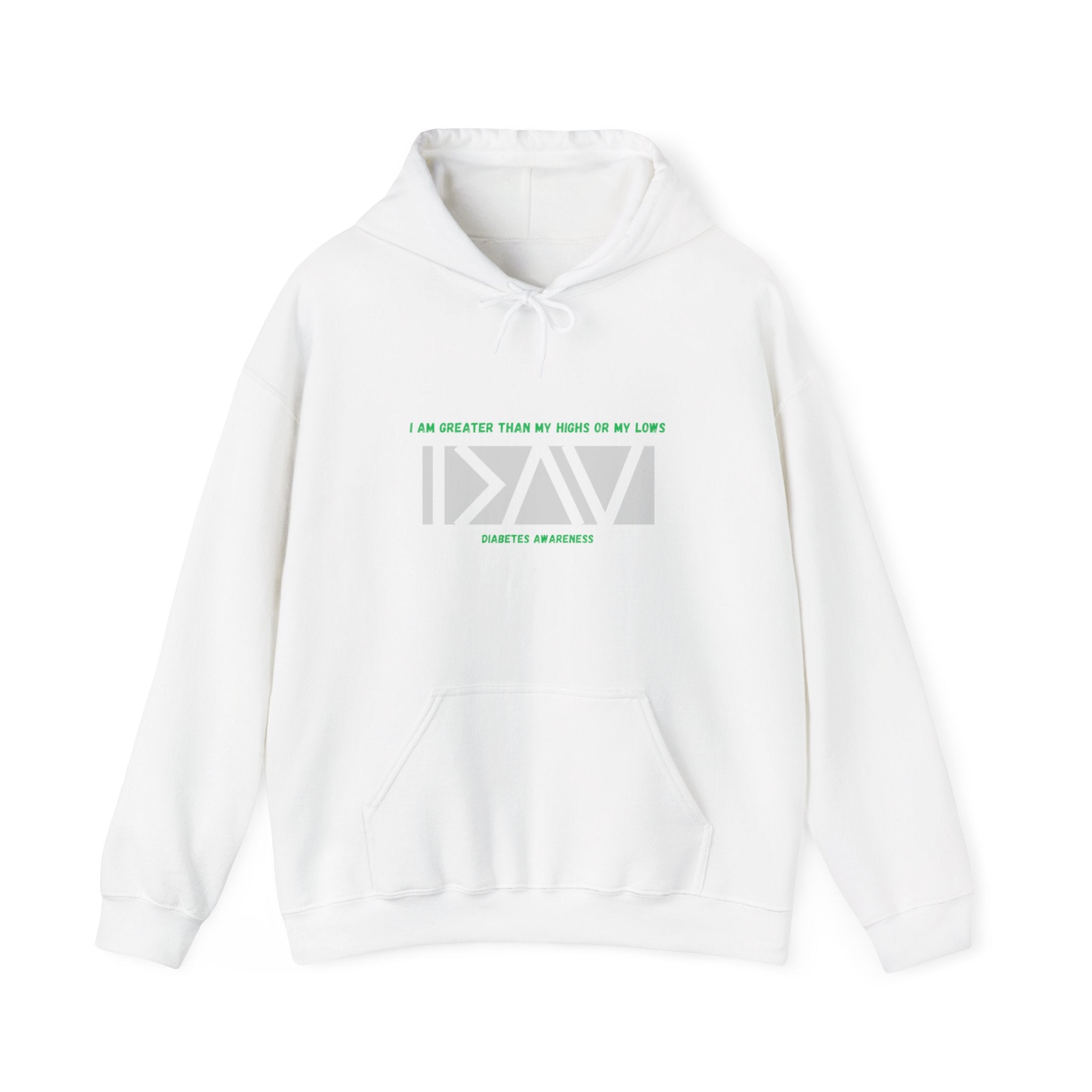 The Diabuddies Store Greater Than (Grey & Green) - Unisex Hoodie Greater Than (Grey & Green) - Unisex Hoodie: You are always greater than your challenges. Our Hoodie, featuring a stylish grey with vibrant green accents, is more than just comfortable appar