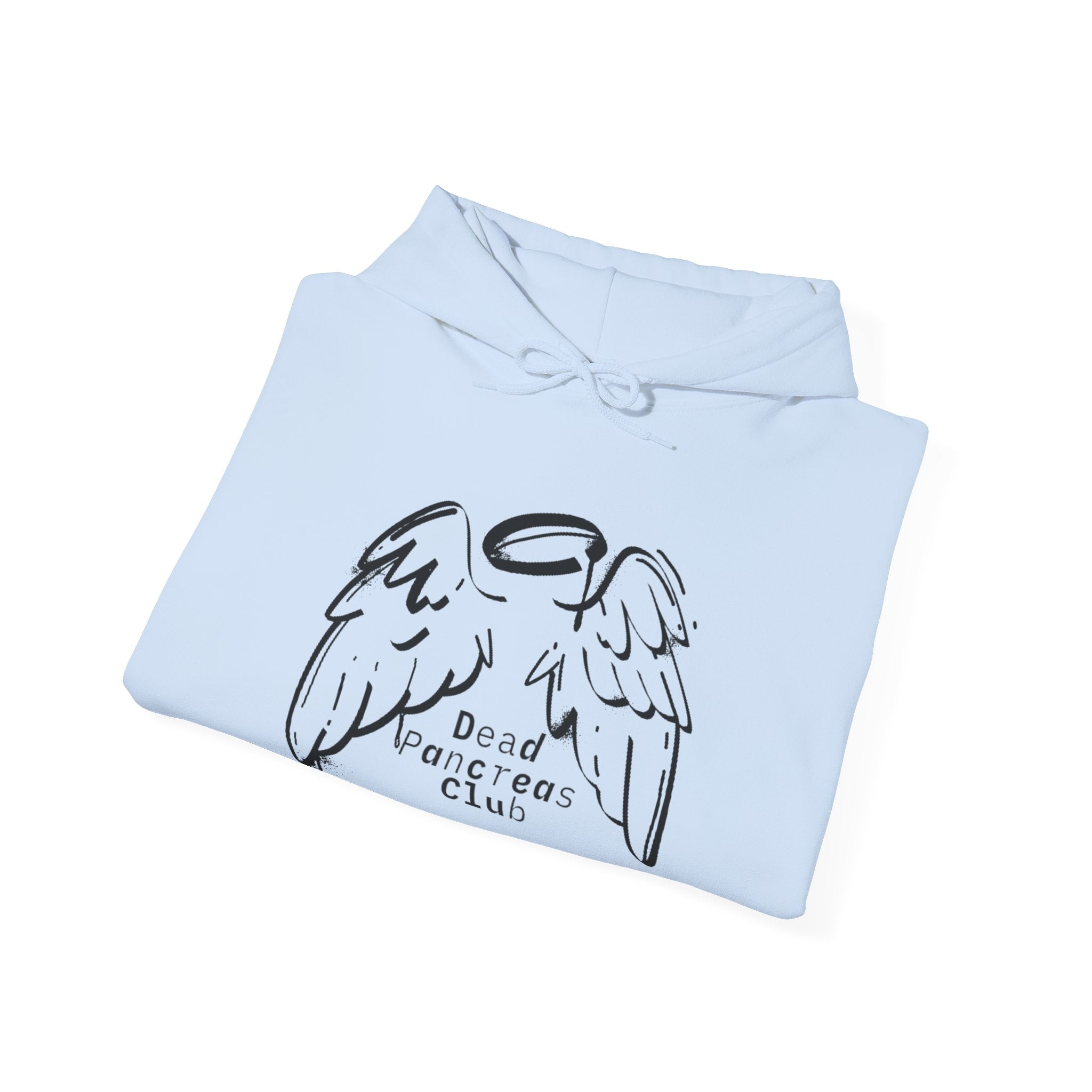 The Diabuddies Store Dead Pancreas Club (Angel Wings) - Unisex Hoodie Dead Pancreas Club (Angel Wings) - Unisex Hoodie: Join the club and wrap yourself in cozy defiance! This warm and uniquely designed hoodie offers a raw, honest, and darkly humorous take