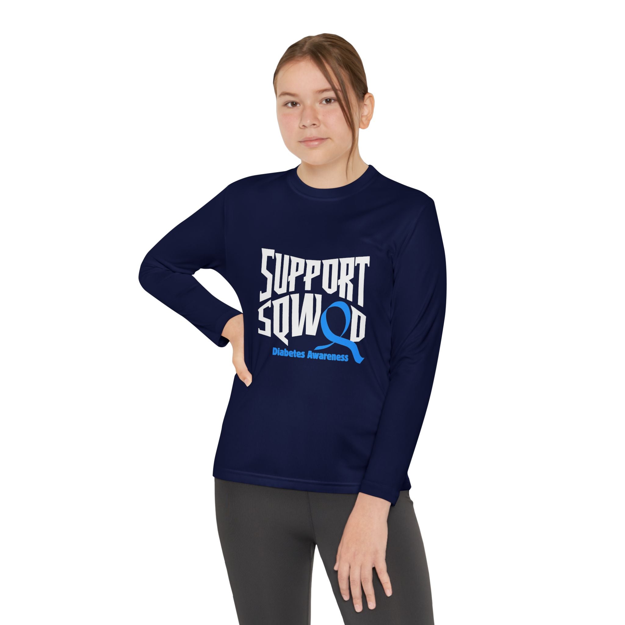 The Diabuddies Store Diabetes Support Squad - Long-sleeved Youth Tee Diabetes Support Squad - Long-sleeved Youth Tee: Unite against diabetes with the Diabetes Support Squad Kids' Tee! This super-soft long sleeved Tee is perfect for little heroes showing t