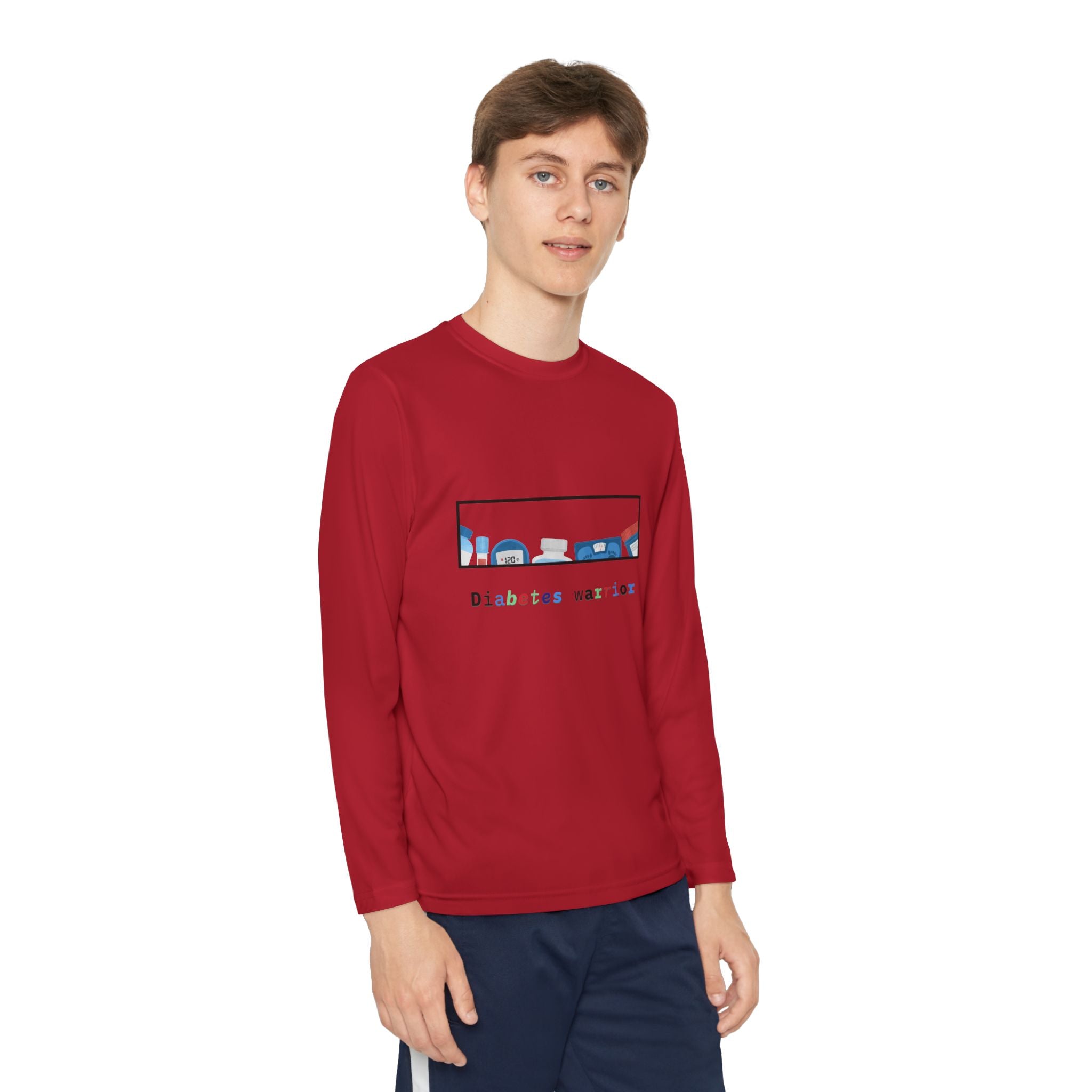 Diabetes Warrior w/supplies - Youth Longsleeve Tee The Diabuddies Store T-Shirts $23.44