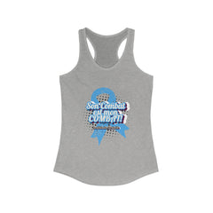 Her fight is my Fight! (French in Blue) Racerback Tank The Diabuddies Store Tank Tops $19.96