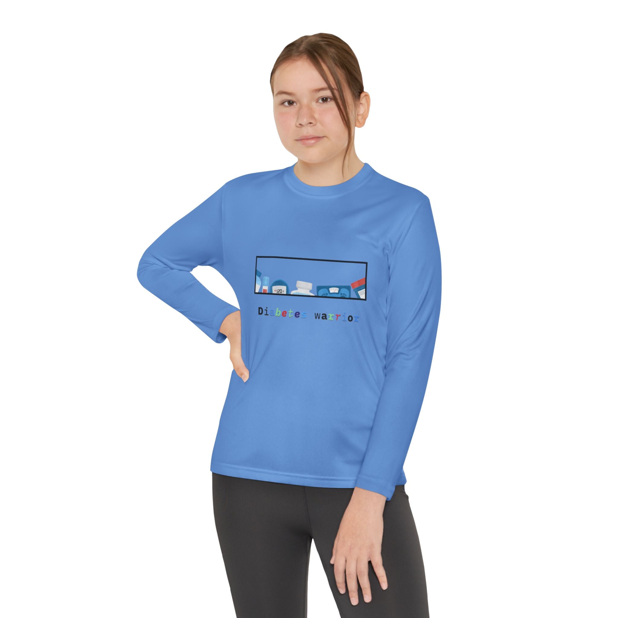 Diabetes Warrior w/supplies - Youth Longsleeve Tee The Diabuddies Store T-Shirts $23.44