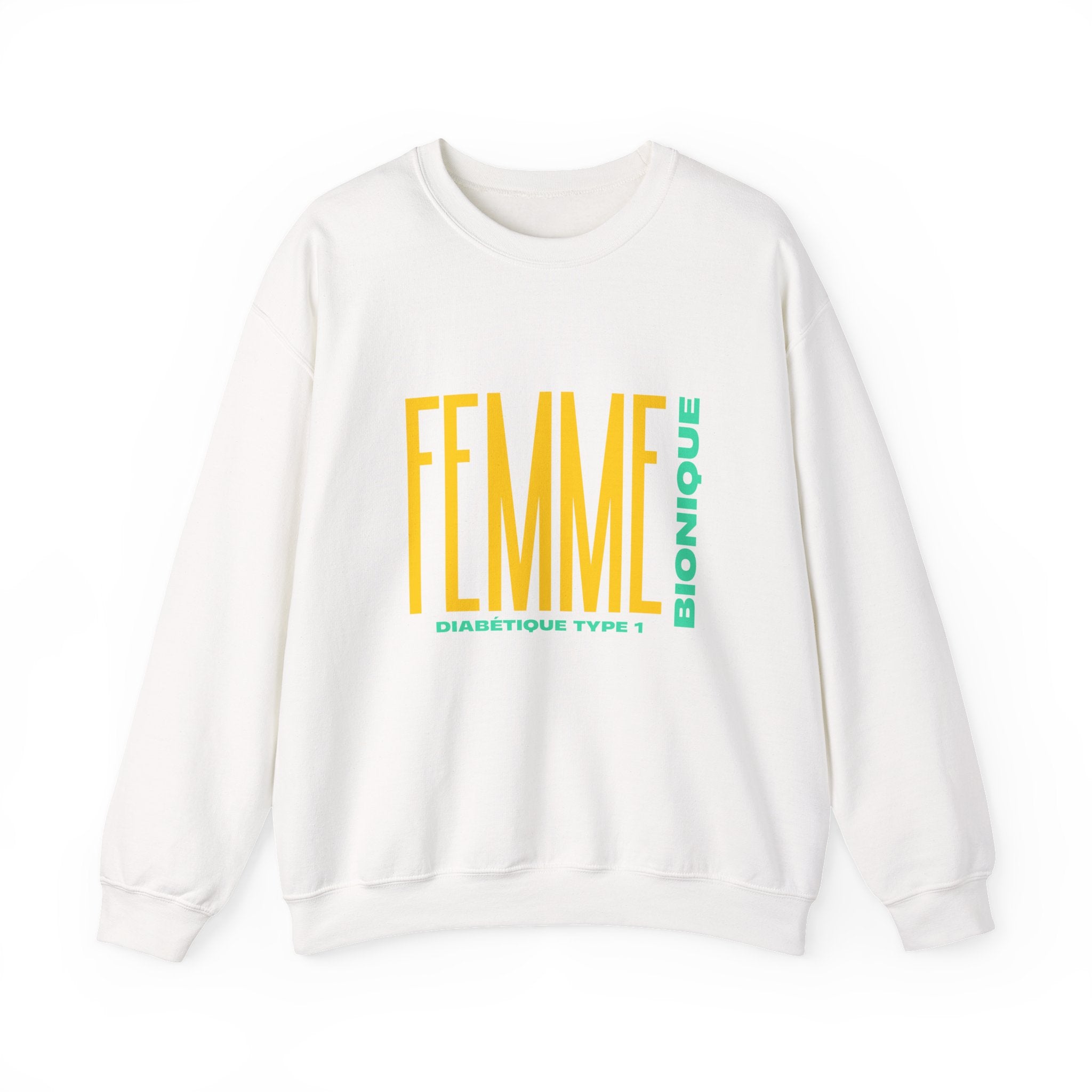 The Diabuddies Store Bionic Woman Diabetes (French) - Unisex Sweatshirt Bionic Woman Diabetes (French) - Unisex Sweatshirt: Unleash your inner Bionic strength! This Unisex Sweatshirt is a powerful statement of resilience, strength, and modern-day heroism