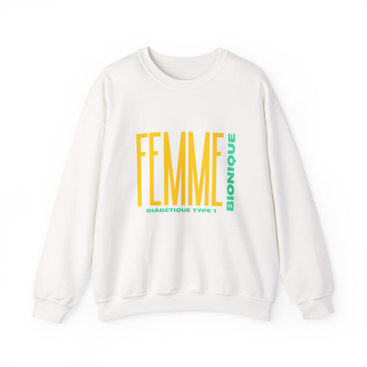 The Diabuddies Store Bionic Woman Diabetes (French) - Unisex Sweatshirt Bionic Woman Diabetes (French) - Unisex Sweatshirt: Unleash your inner Bionic strength! This Unisex Sweatshirt is a powerful statement of resilience, strength, and modern-day heroism