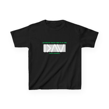 The Diabuddies Store I am greater than (Grey) - Kids Tee I am greater than (Grey) - Kids Tee: Celebrate resilience and strength with this Kids Tee! It's a powerful symbol for young individuals living with diabetes, reminding them that they are always "gre
