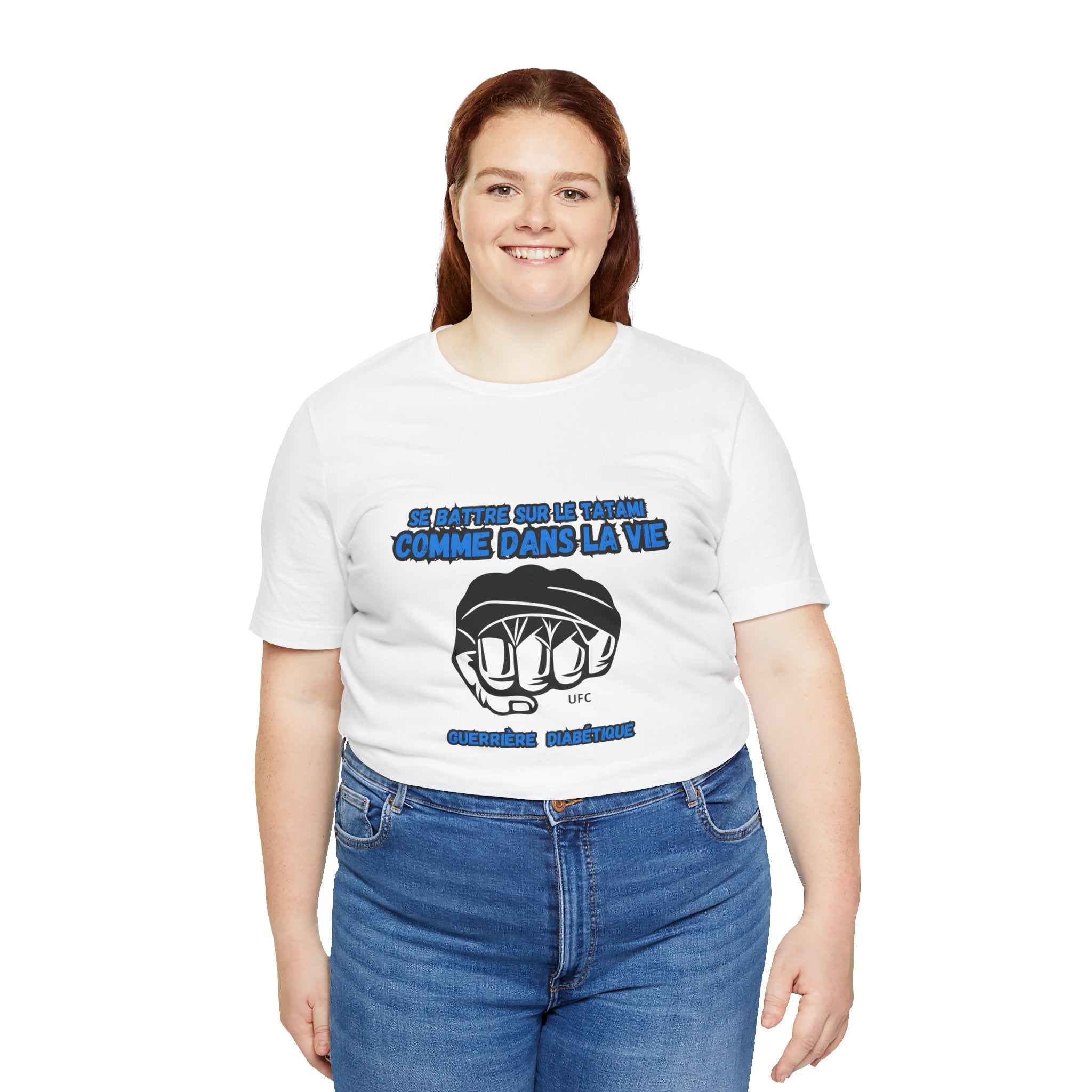The Diabuddies Store Diabetes & UFC (French/Guerrière) Unisex Tee Diabetes & UFC (French/Guerrière) Unisex Tee: Fight on the mat, fight in life. Empowering unisex shirt for Diabetic Warriors. Show your strength & resilience. T-Shirts $30.27