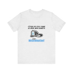The Diabuddies Store Fight Fires & Diabetes Determination (French) Unisex Tee Fight Fires & Diabetes Determination (French) Unisex Tee: Brave flames, conquer diabetes. A tee for resilient heroes showing unwavering strength daily. T-Shirts $22.50