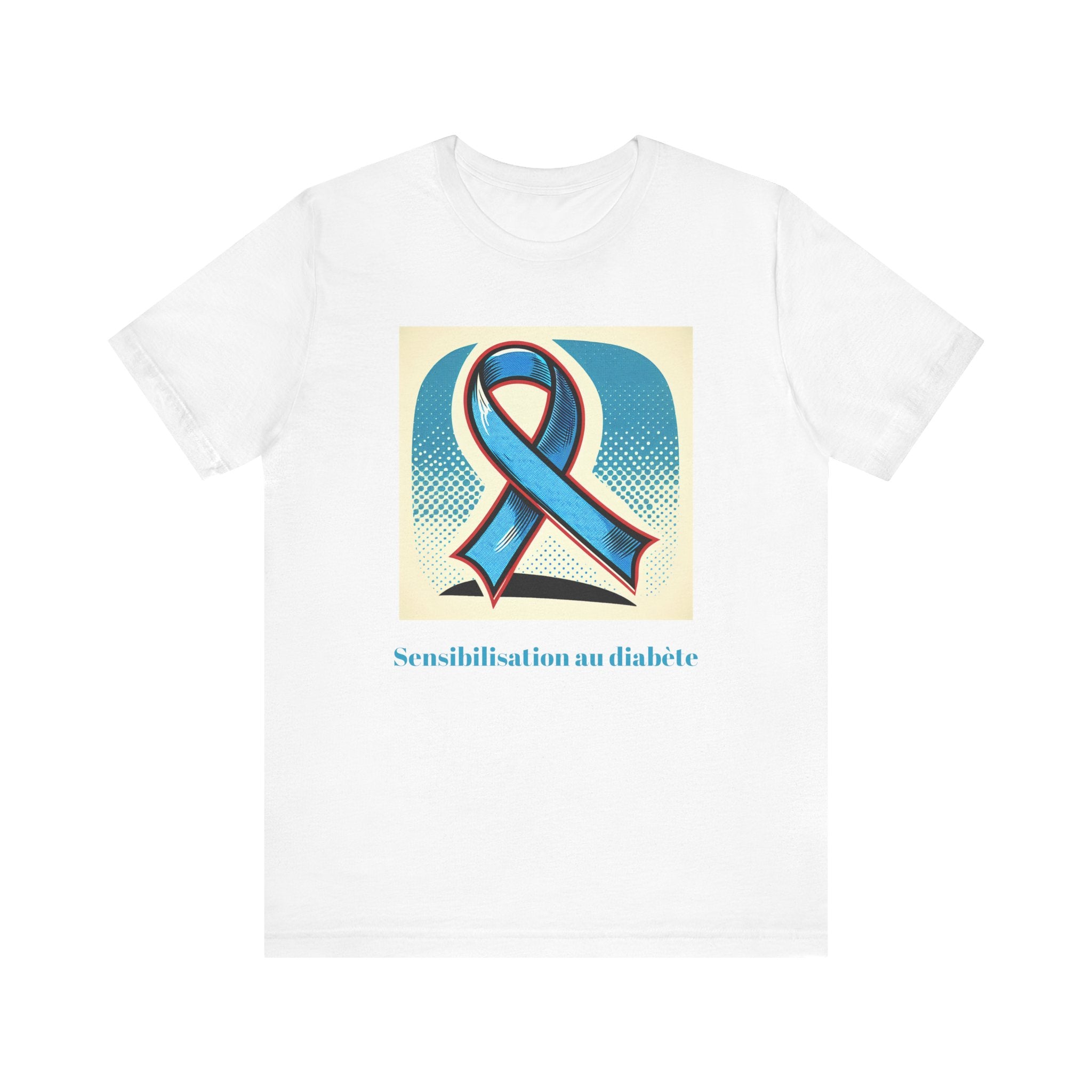 Diabetes Awareness, Blue Ribbon (French) - Unisex Tee The Diabuddies Store T-Shirts $22.50