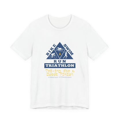 The Diabuddies Store Diabetes & Triathlon - Unisex Tee Diabetes & Triathlon - Unisex Tee: The "Tri-ing for a Sweet Finish" slogan is a powerful nod to both your athletic goals and your journey with diabetes. It's about achieving victory on your own terms.