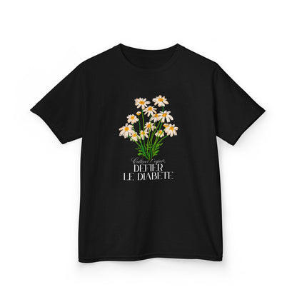 The Diabuddies Store Cultivating Hope, Defying Diabetes (French) - Kids Tee Cultivating Hope, Defying Diabetes (French) - Kids Tee: Wear your message of strength! This tee is a powerful statement of resilience and optimism for kids. T-Shirts $19.22