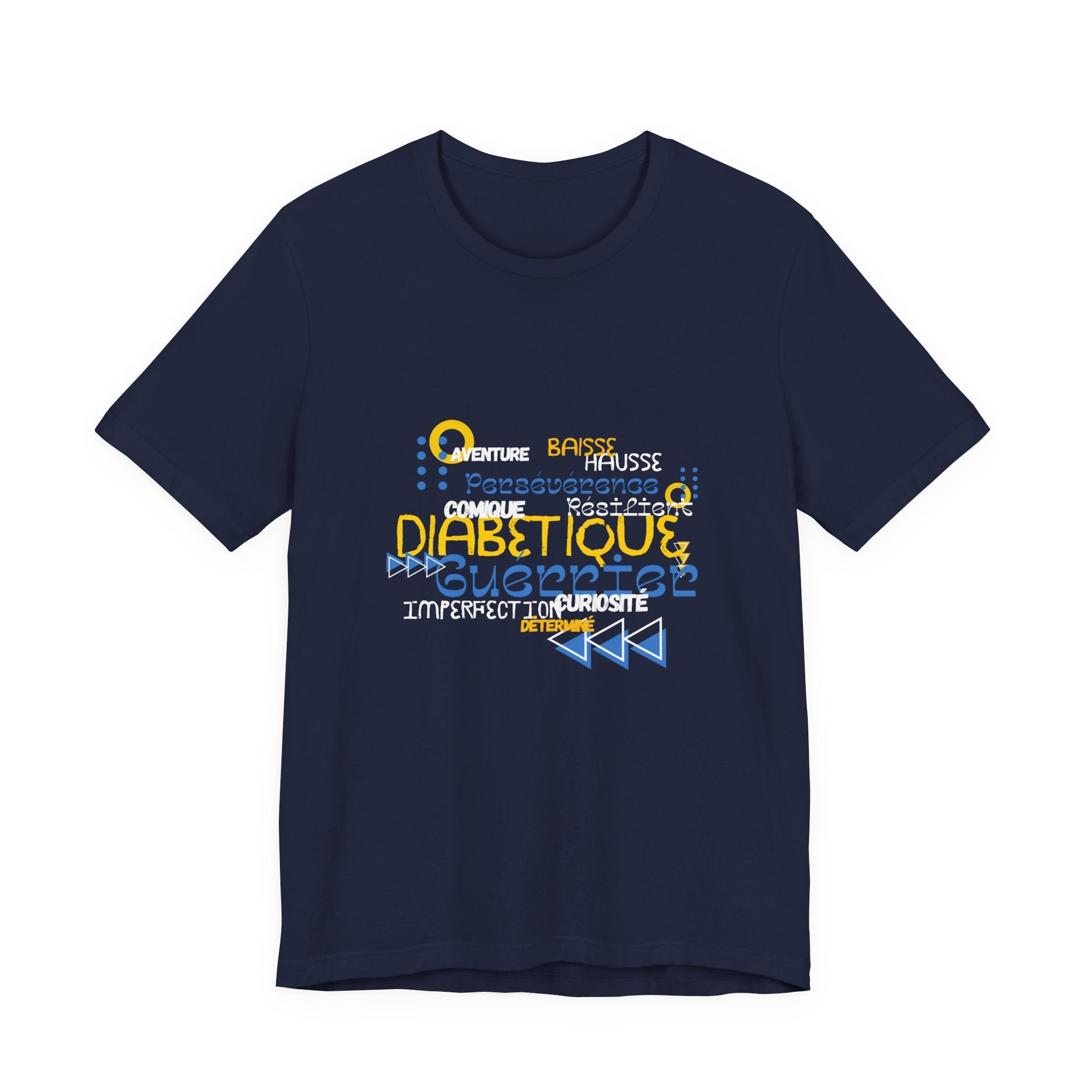 The Diabuddies Store Uplifted & Unleashed (French) - Unisex Tee Uplifted & Unleashed (French) - Unisex Tee: Embrace your strength, defy the odds. This tee is more than just a shirt; it's a vibrant testament to the diabetic warrior within. T-Shirts $22.50