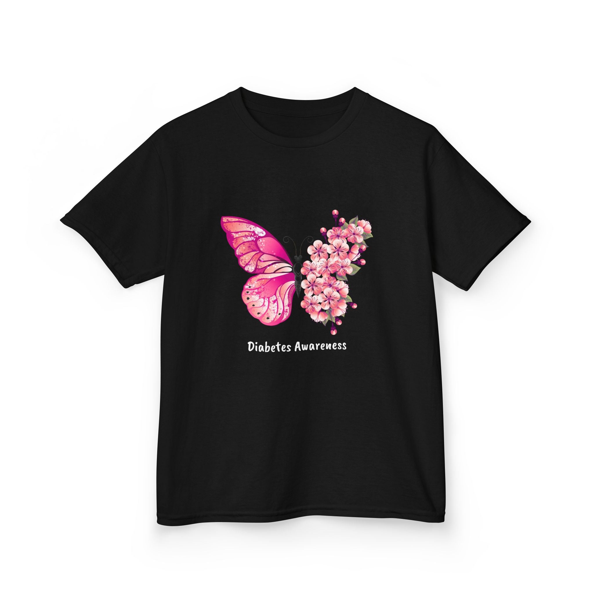 Pink Butterfly & Flowers - Kids Tee The Diabuddies Store T-Shirts $19.22