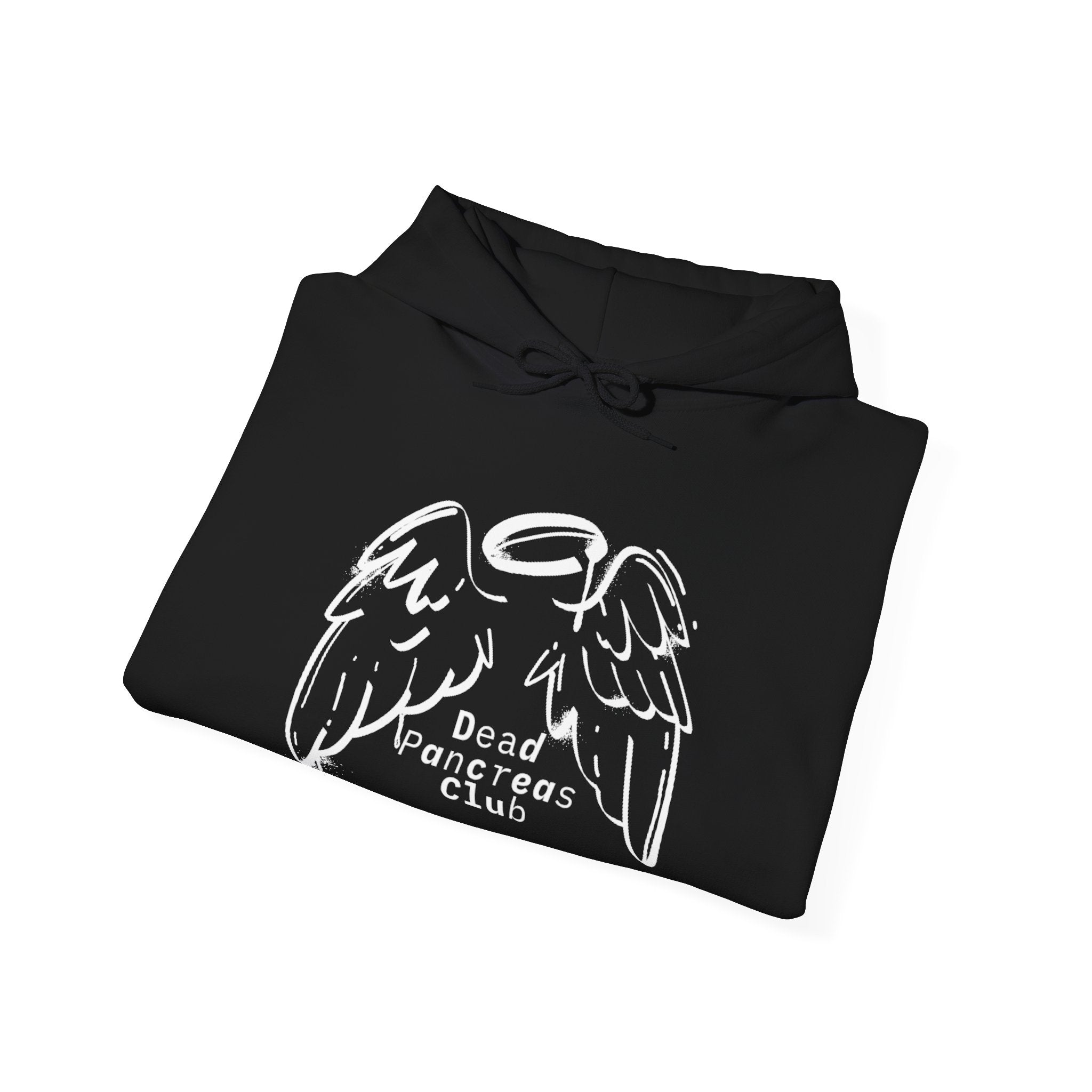 The Diabuddies Store Dead Pancreas Club (Angel Wings) - Unisex Hoodie Dead Pancreas Club (Angel Wings) - Unisex Hoodie: Join the club and wrap yourself in cozy defiance! This warm and uniquely designed hoodie offers a raw, honest, and darkly humorous take
