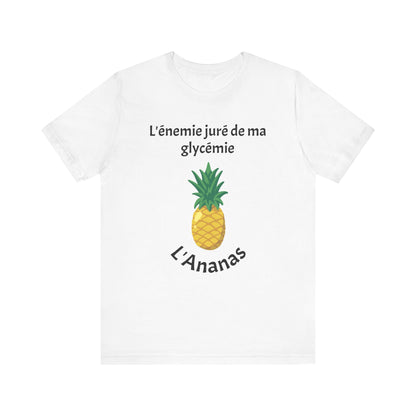 Blood Sugar's Arch Nemesis The Pineapple (French) Unisex Tee The Diabuddies Store T-Shirts $24.25