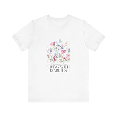 The Diabuddies Store Blossoming Strong, Living with Diabetes. - Unisex Tee Blossoming Strong, Living with Diabetes. - Unisex Tee: Wear your strength proudly! Our "Blossoming Strong, Living with Diabetes" Unisex Tee is a beautiful reminder of your inner po
