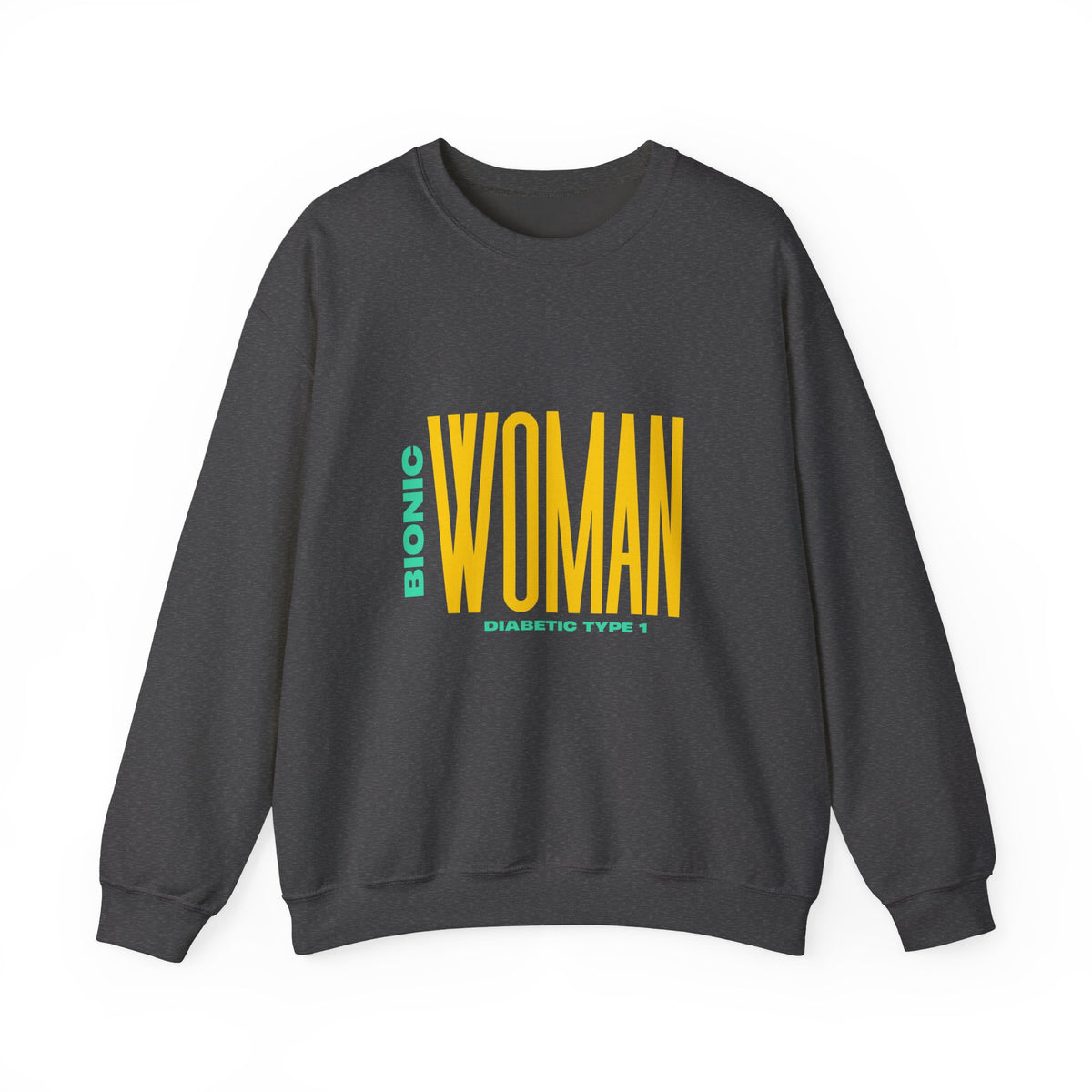 The Diabuddies Store Bionic Woman (Diabetes) - Unisex Sweatshirt Bionic Woman (Diabetes) - Unisex Sweatshirt: Unleash your inner Bionic strength! This Unisex Sweatshirt is a powerful statement of resilience, strength, and modern-day heroism for anyone liv