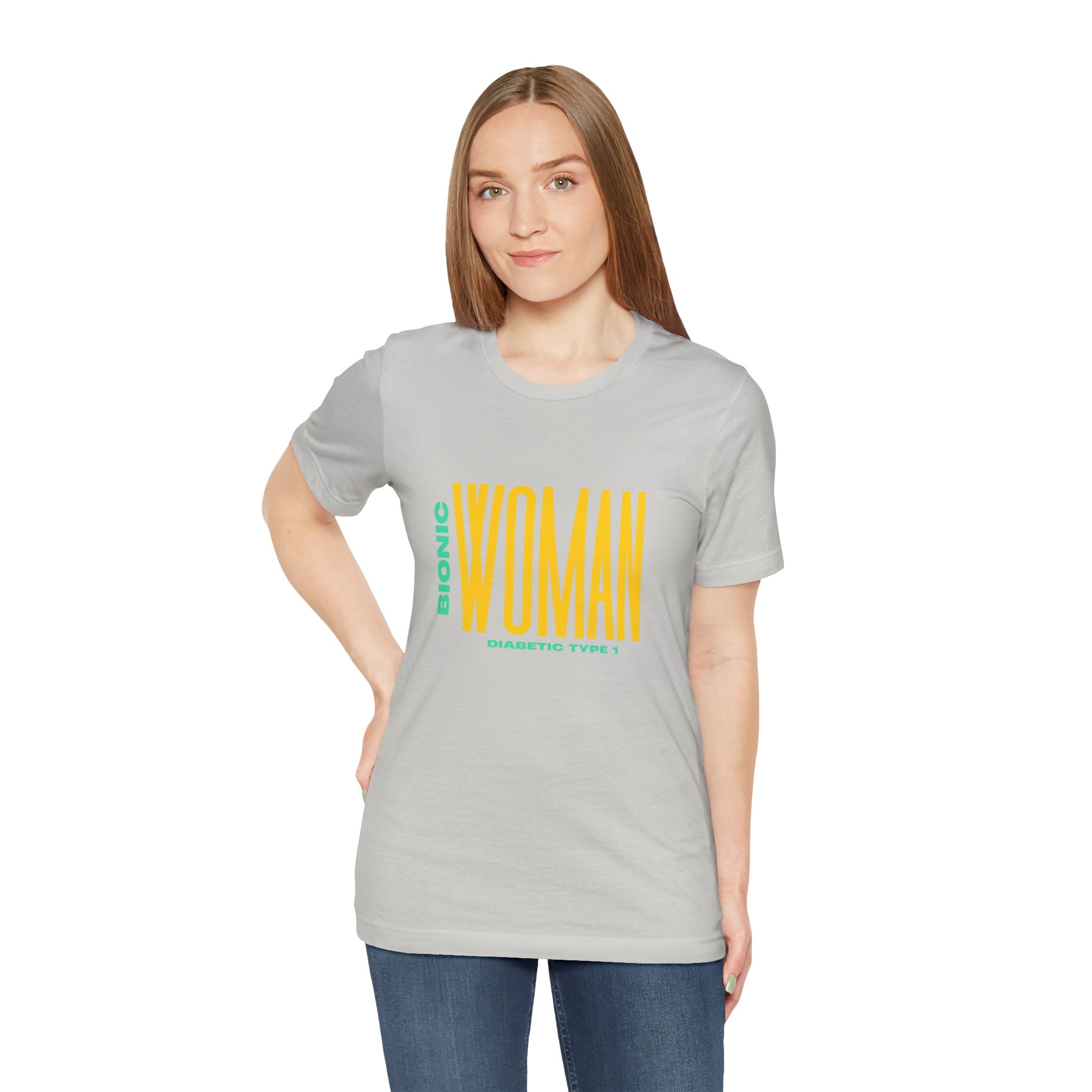 The Diabuddies Store Bionic Woman (Diabetes) - Unisex Tee Bionic Woman (Diabetes) - Unisex Tee: Unleash your inner Bionic strength! This Unisex Tee is a powerful statement of resilience, strength, and modern-day heroism for anyone living with Type 1 Diabe
